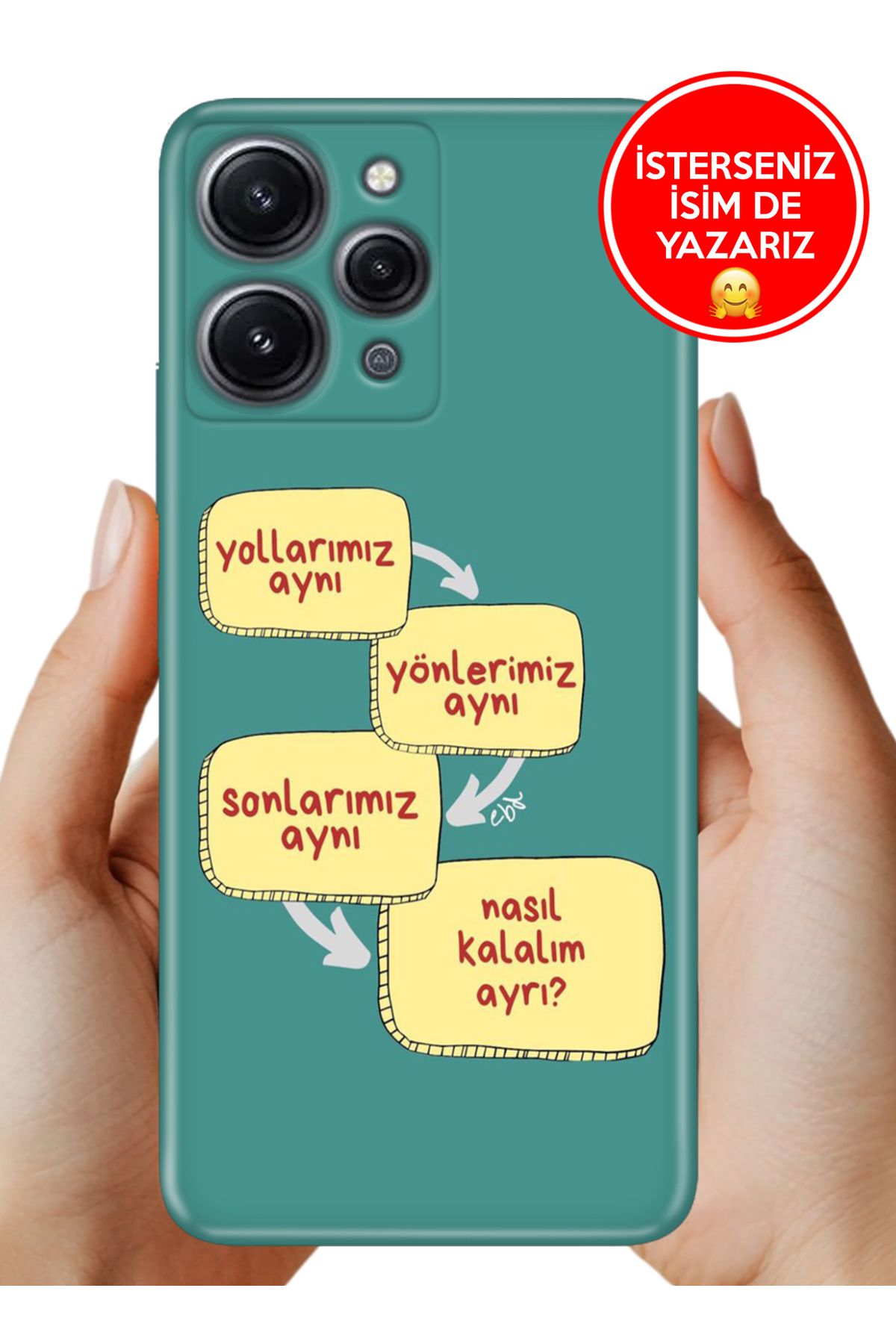 Cekuonline Xiaomi Redmi 12 Kılıf Cekuform Desenli Art Silikon Biz Aynıyız