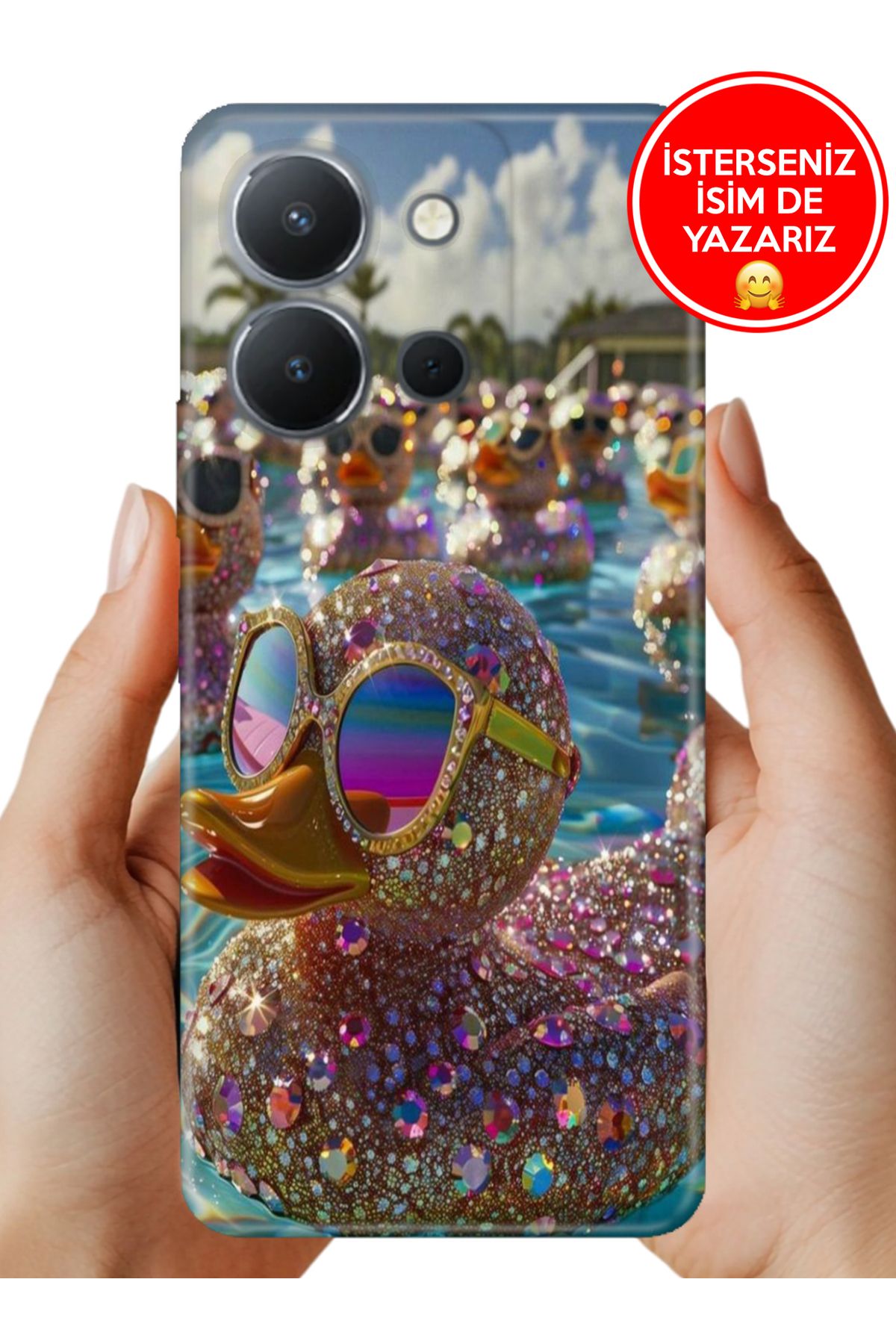 Cekuonline Vivo Y36 Uyumlu Kılıf 6.64" 0.35 mm Resimli Silikon Işıltılı Hayat