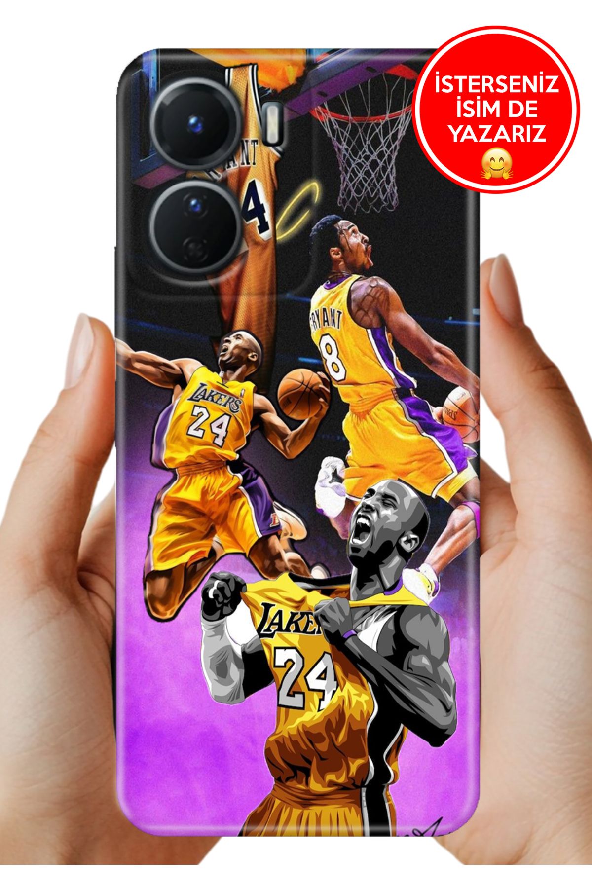 Cekuonline Y16 Kılıf Kamera Korumalı Full Desen Arka Silikon Kobe24