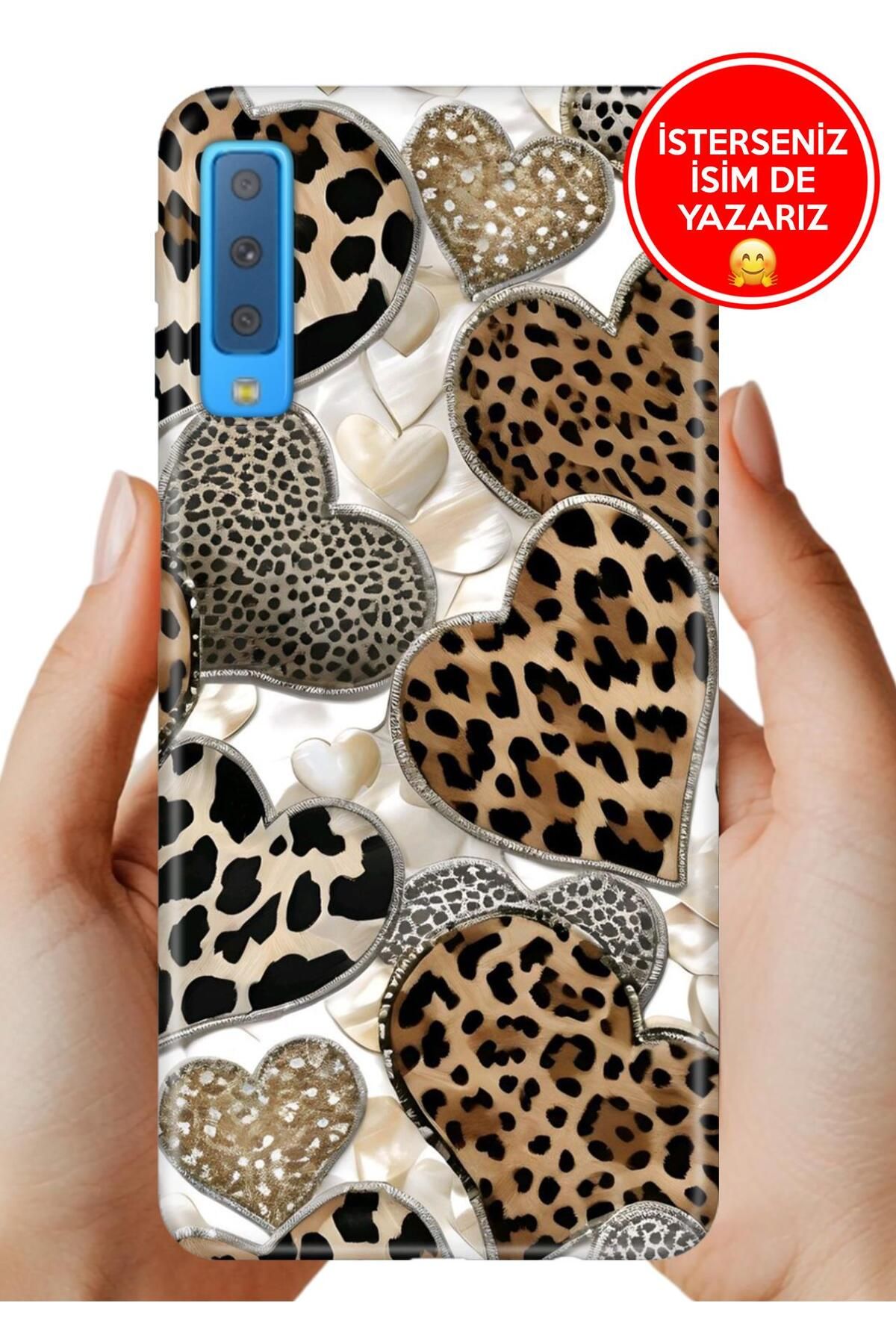Cekuonline Samsung Galaxy A7 2018 Kılıf 0.35 mm Resimli Silikon Kalp90210