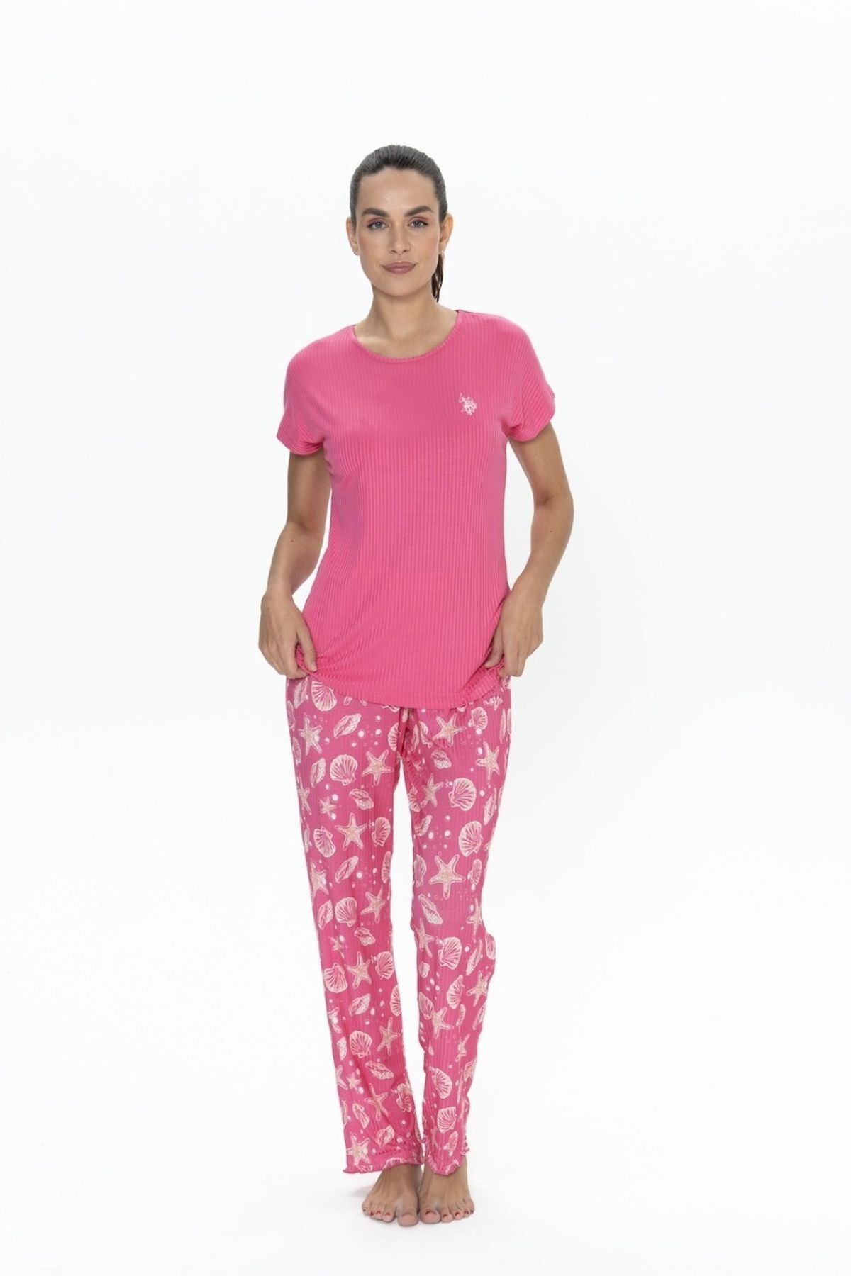 U.S. Polo Assn. U.S. Polo Assn. 20105 Kadın Kısa Kollu Pijama Takımı