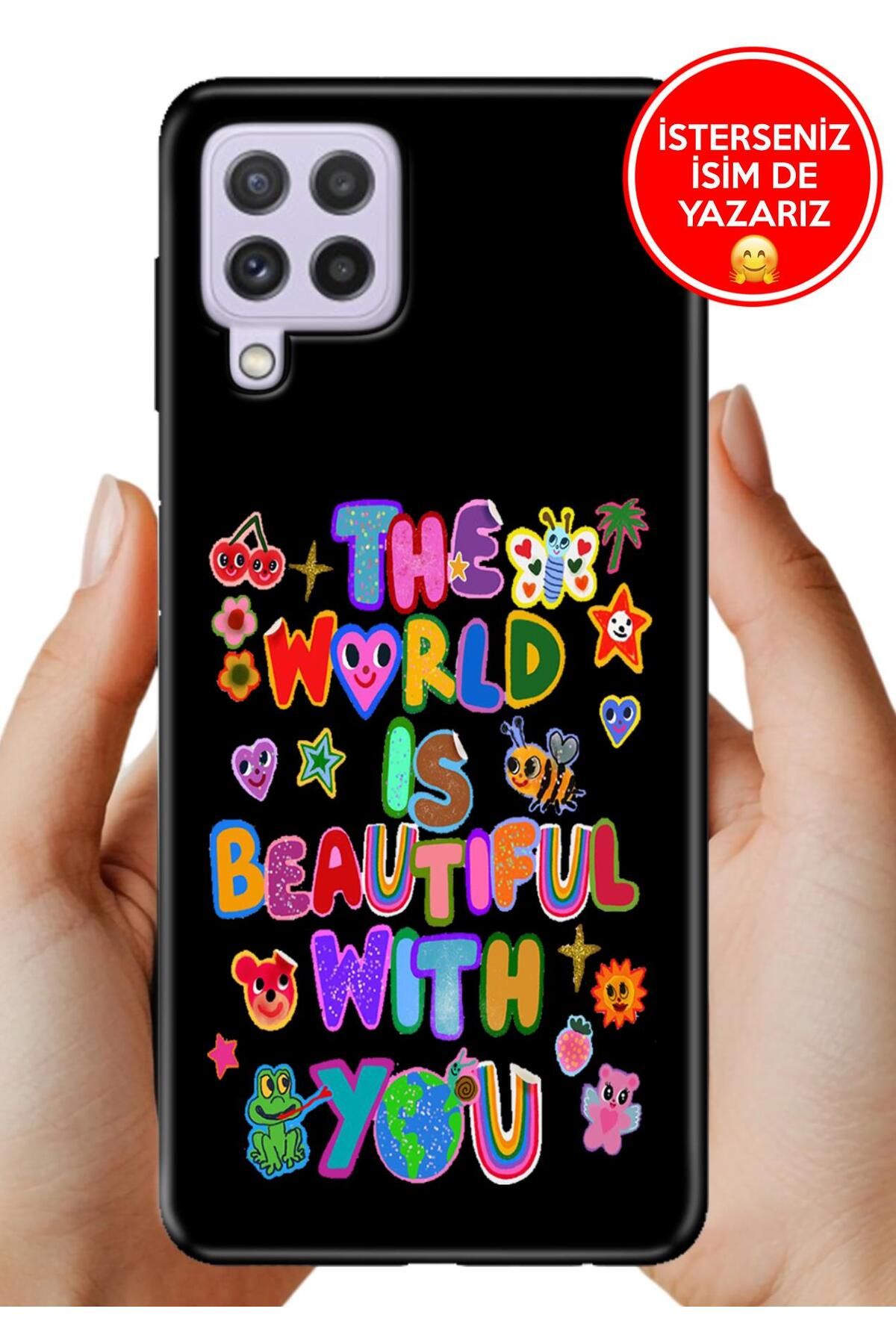 Cekuonline Samsung A22 Kılıf Telefon Kılıfı Tasarım Kapak With You