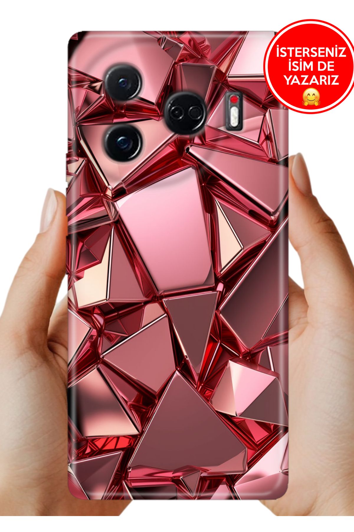 TECNO Camon 30 Pro Kılıf Desenli İsimli / İsimsiz Silikon PembeDeco