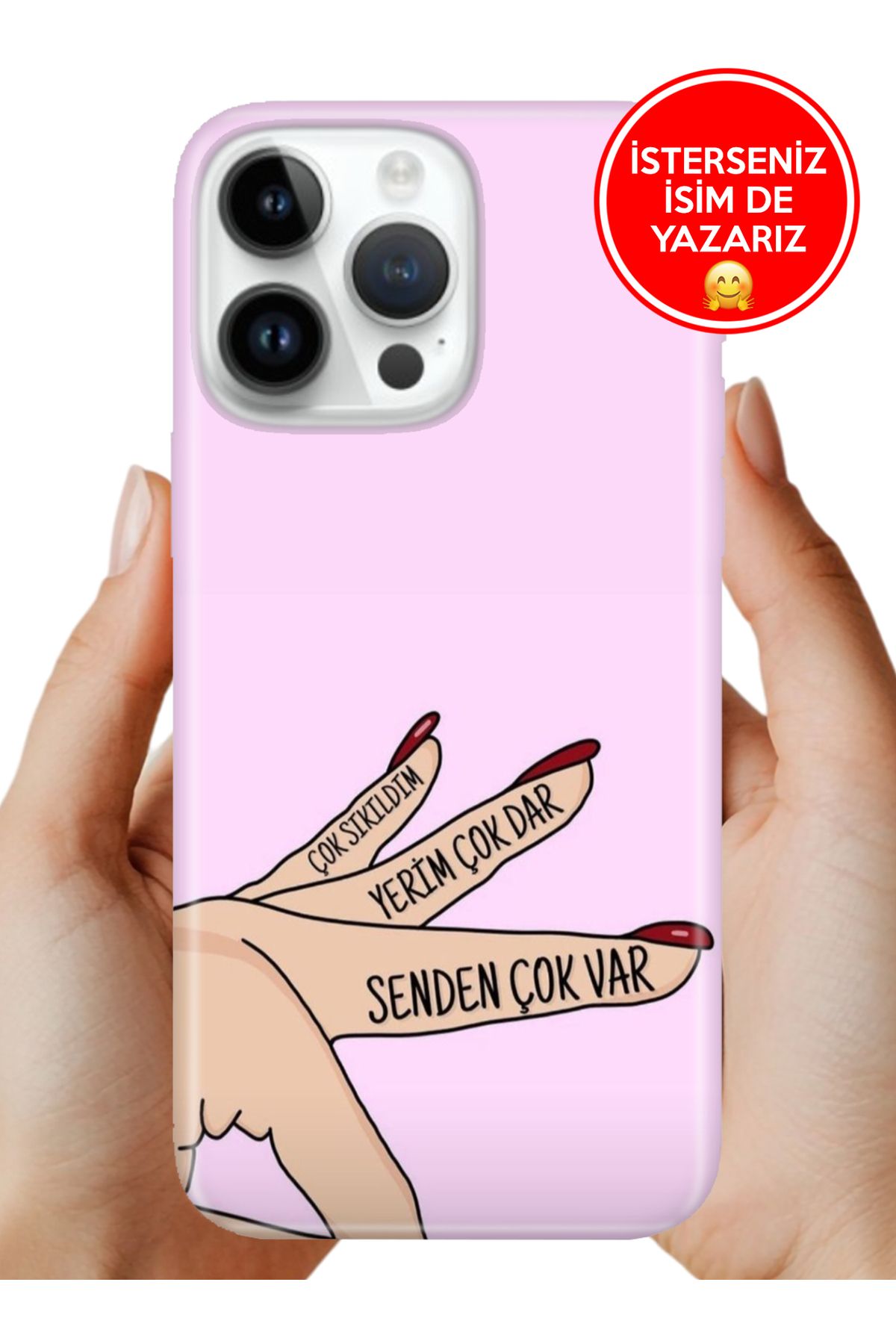 Cekuonline iPhone 16 Pro Kılıf Tam Rubber Esnek Silikon Full Koruma Senden Çok Var