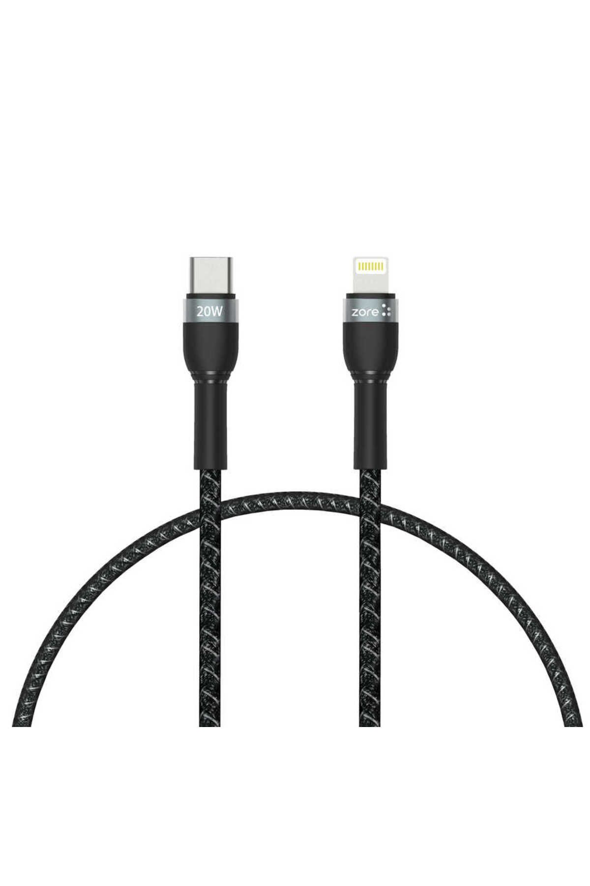 HİGUERA Siyah Shira Serisi Type-c to Lightning PD Kablo 30 Cm-HGEA
