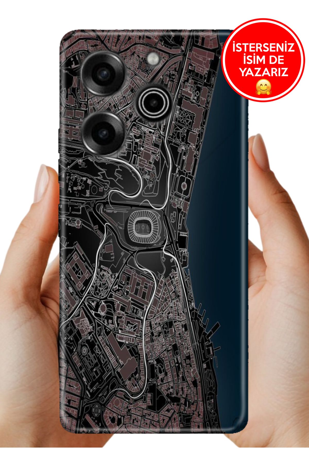 TECNO Pova 6 Pro Kılıf Tam Rubber Esnek Silikon Full Koruma SiyahBeyaz Stadyum