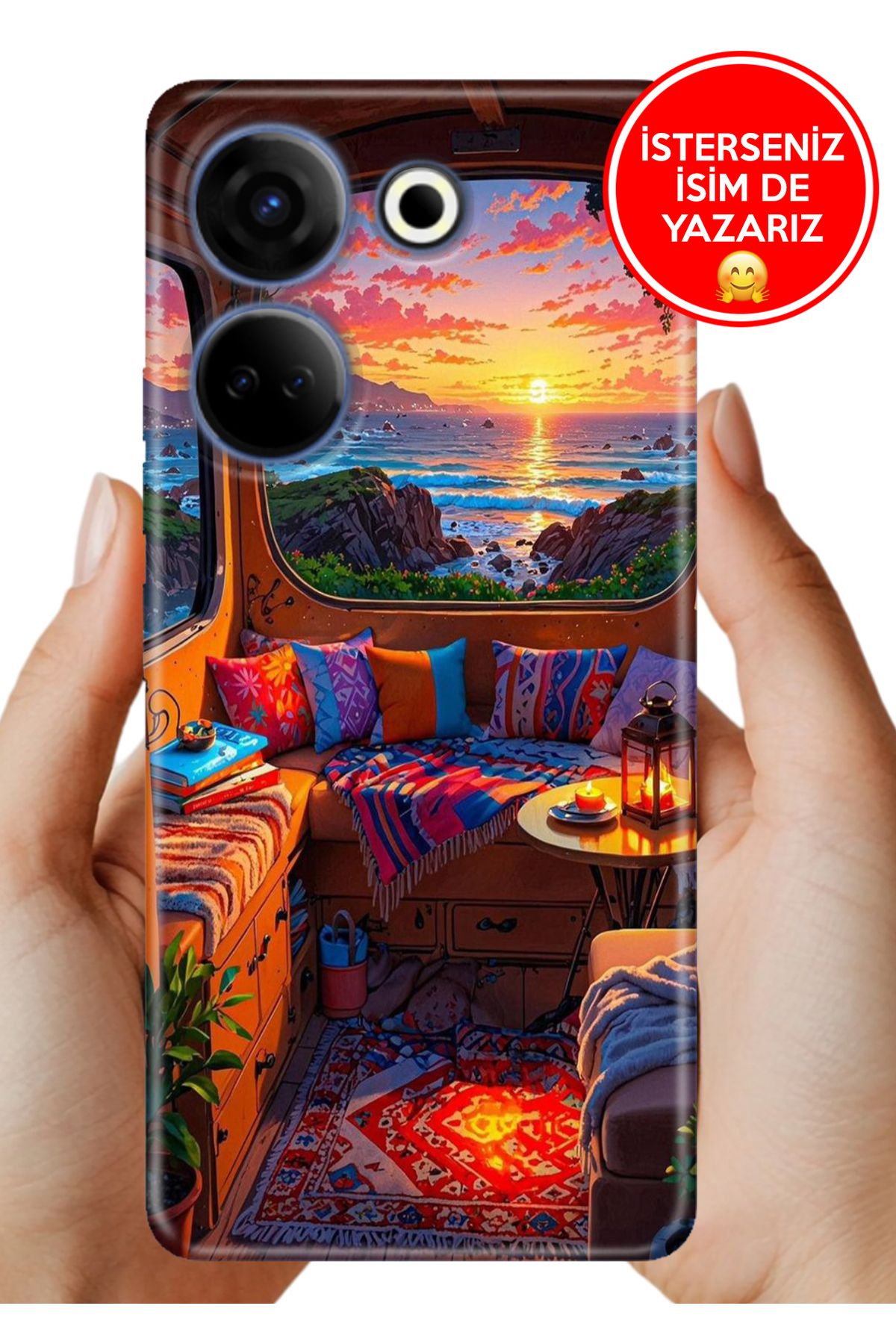 TECNO Camon 20 Pro 4G Kılıf 0.35 mm Resimli Silikon Karavan