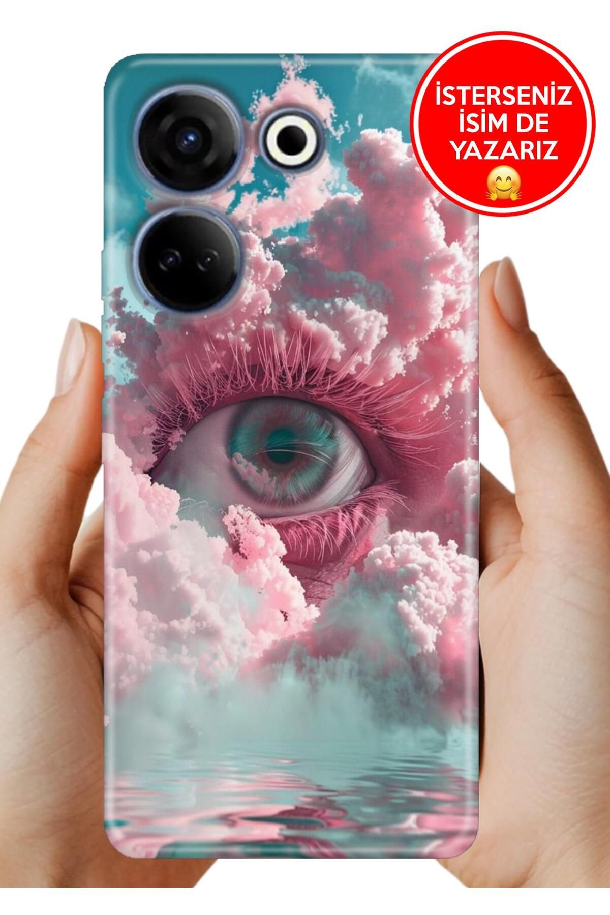 TECNO Camon 20 (CK6n) Kılıf Desenli İsimli / İsimsiz Silikon Relax Göz