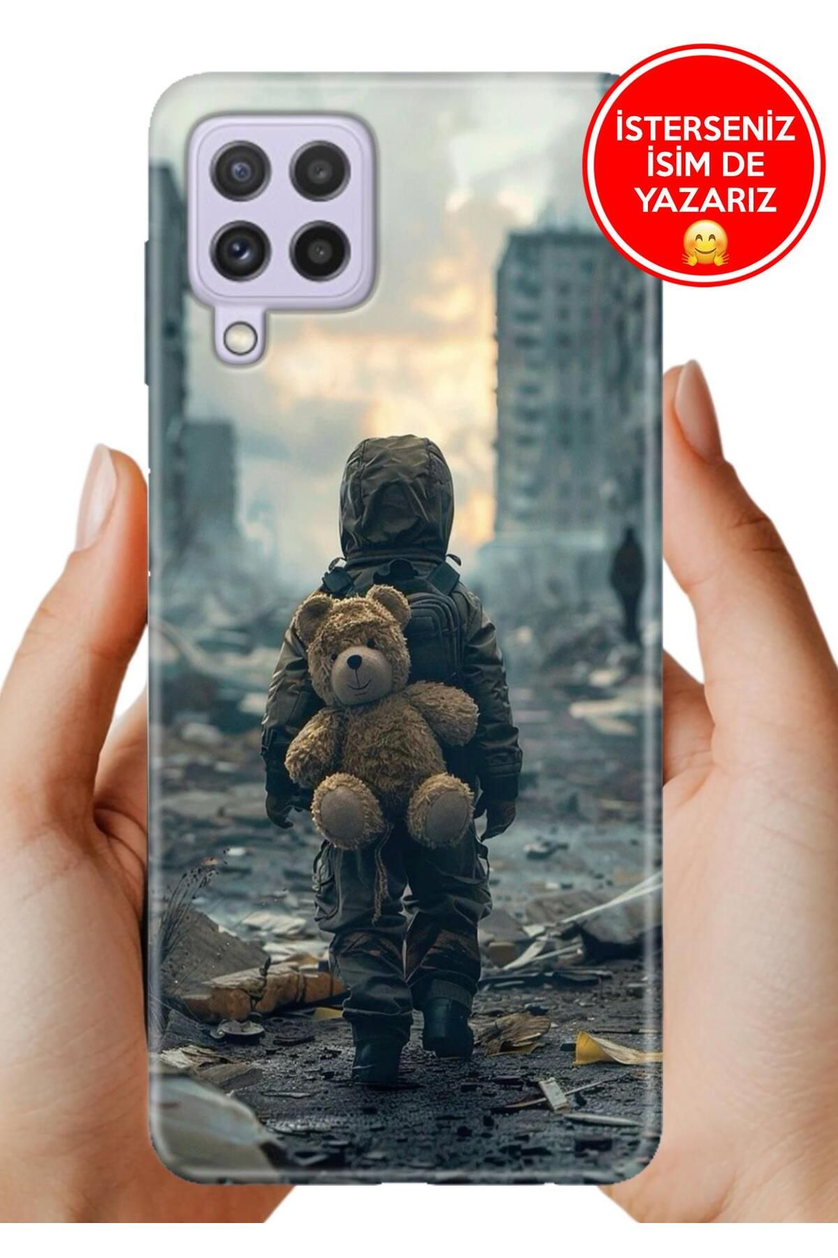 Cekuonline Samsung A22 Kılıf Tam Rubber Esnek Silikon Full Koruma Savaşa Hayır