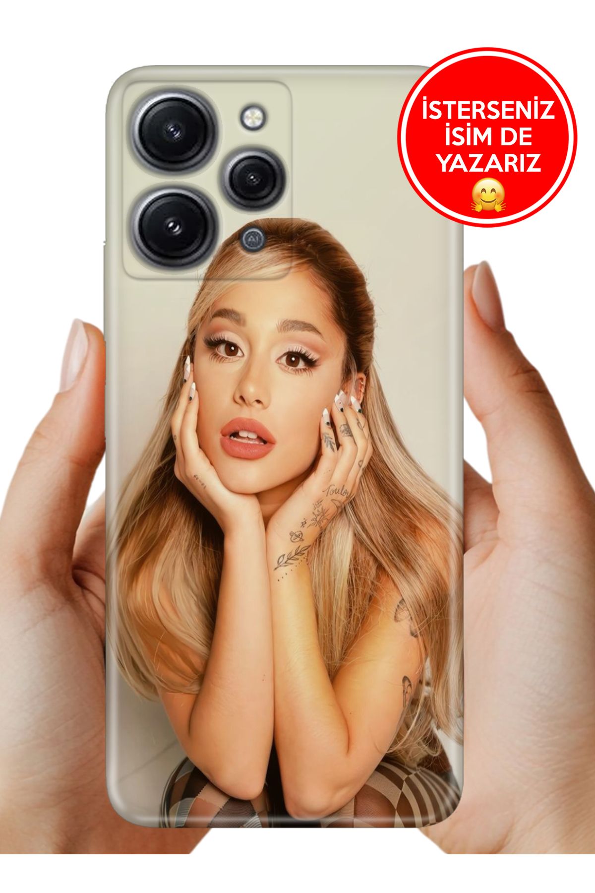 Cekuonline Xiaomi Redmi 12 Kılıf UvBaskı Özel-Tasarım Silikon Ariana Art