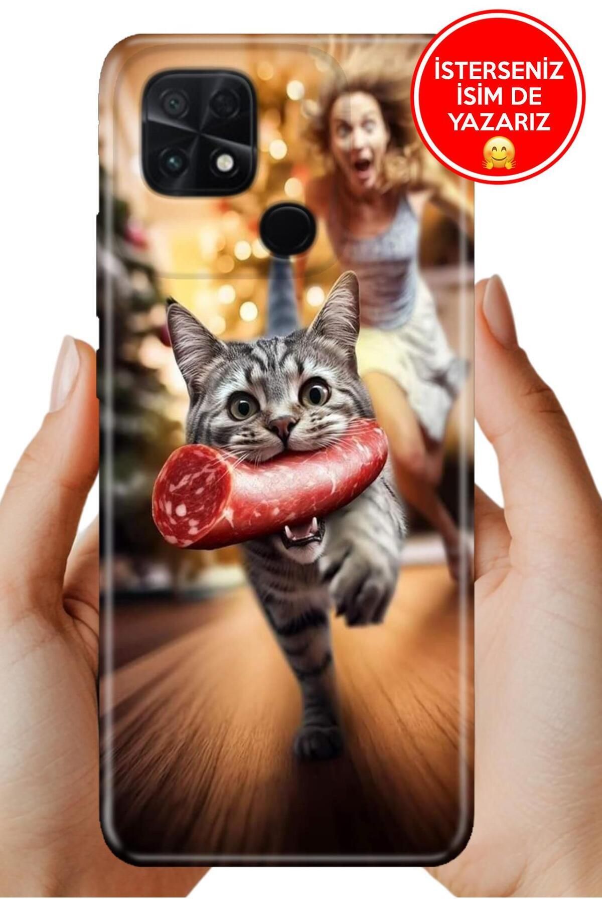 POCO C40 / Xiaomi Poco-C40 Kılıf Desenli Baskılı TR-Üretim Kapak Silikon Hırsız Kedi