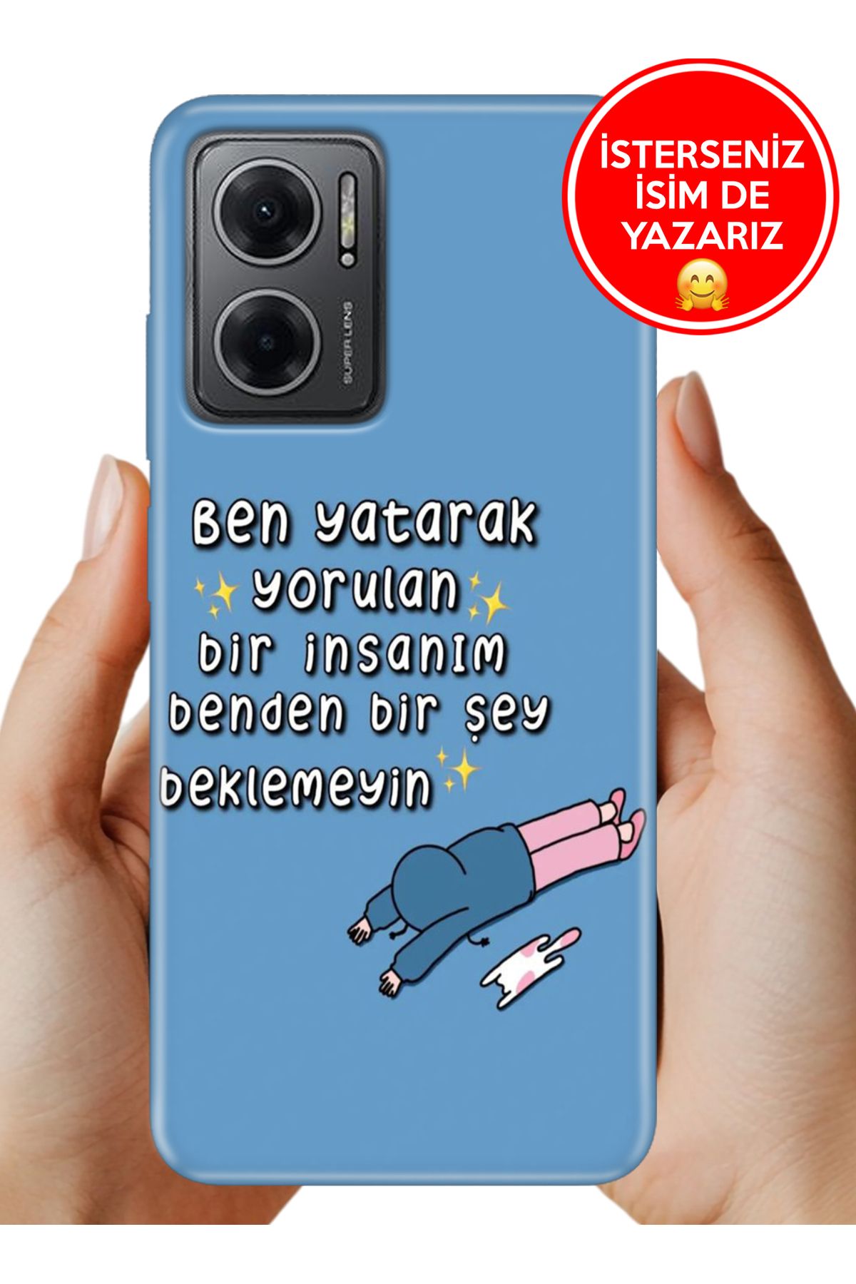 Cekuonline Redmi Note 11E Kılıf Desenli Baskılı Kamera Korumalı ZRR Silikon Yorgunum