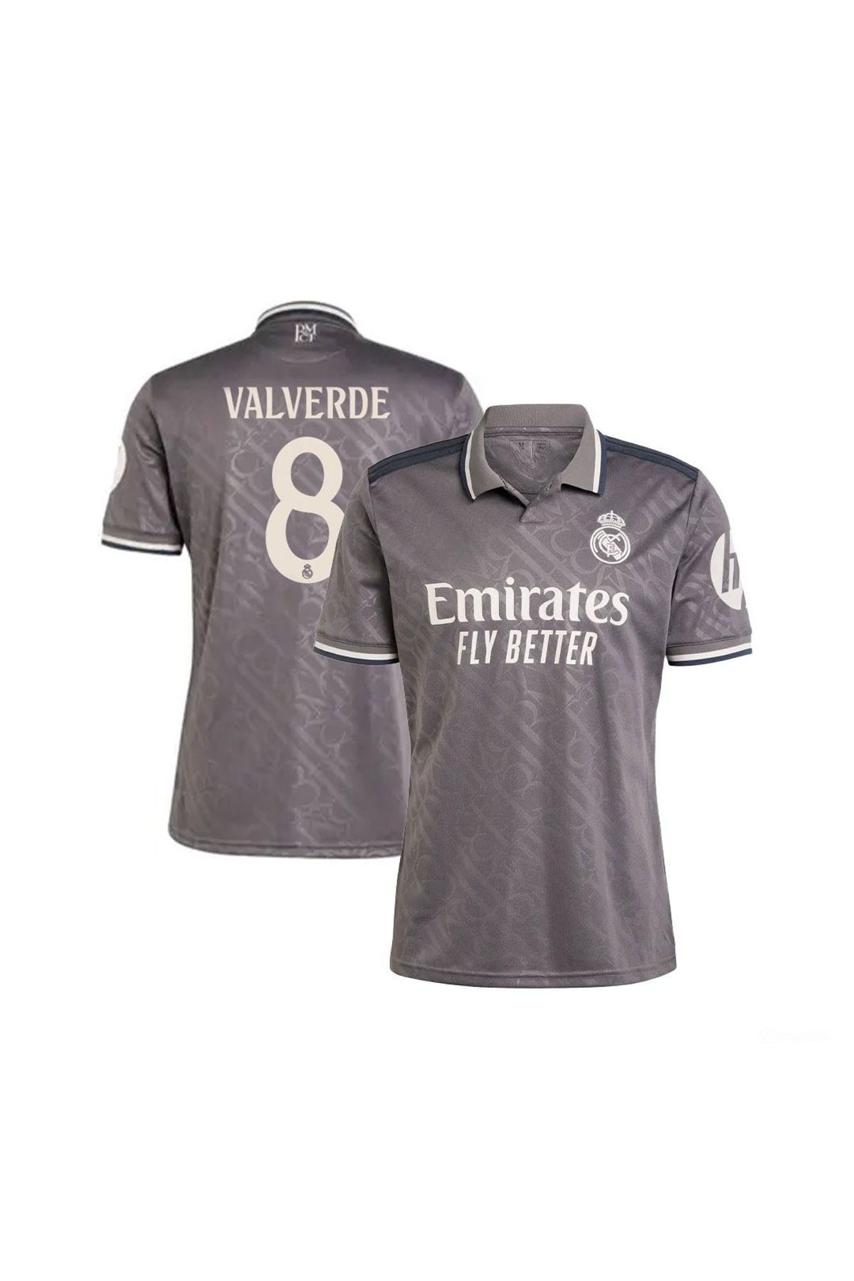 kombinezyum Real Madrid 2024/25 Sezonu #8 VALVERDE Alternatif Forması GRİ