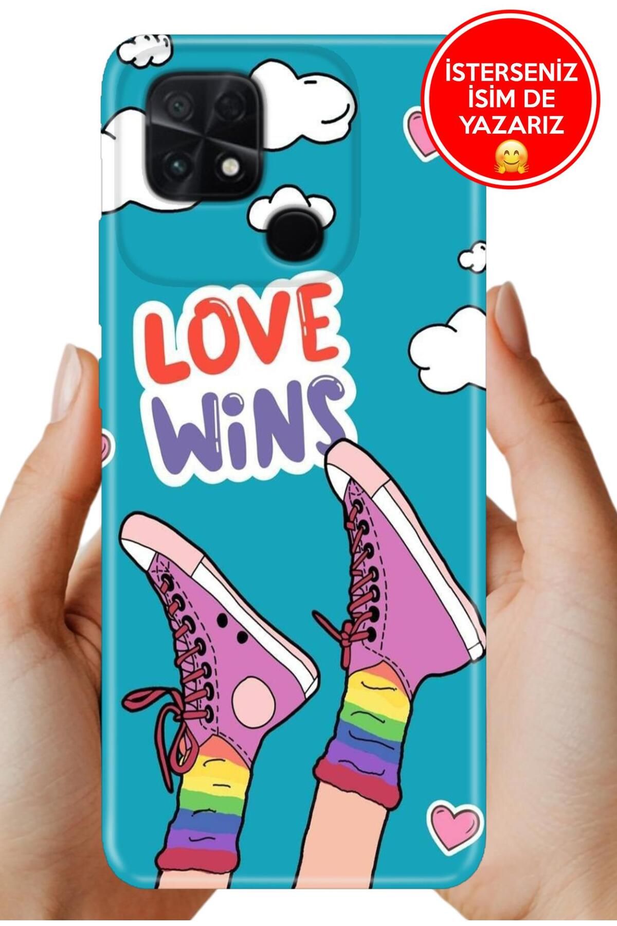 POCO C40 / Xiaomi Poco-C40 Kılıf UvBaskı Özel-Tasarım Silikon Aşk Kazanır