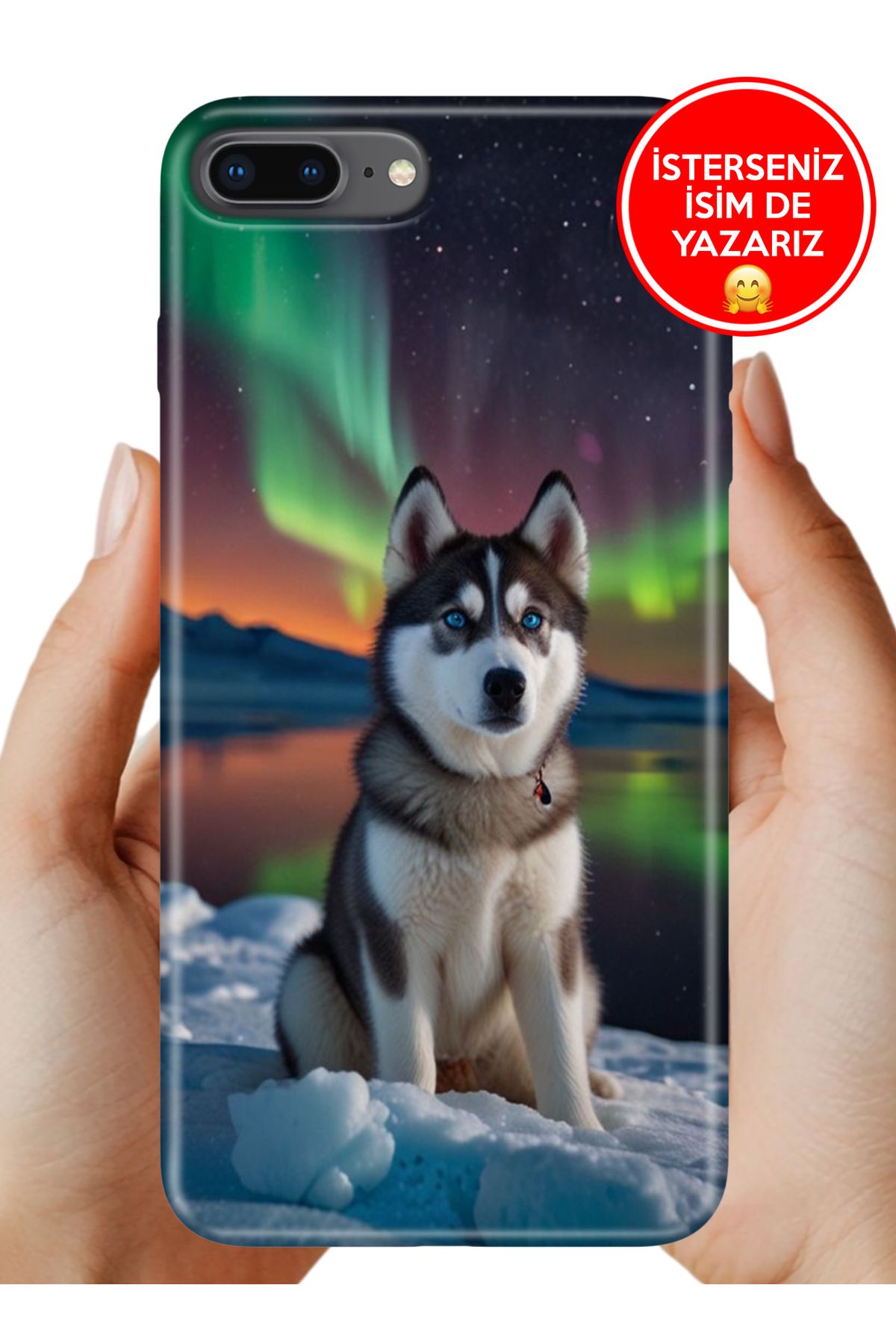 Cekuonline iPhone 7 Plus - 8 Plus Kılıf 0.35 mm Resimli Silikon Husky Artwall