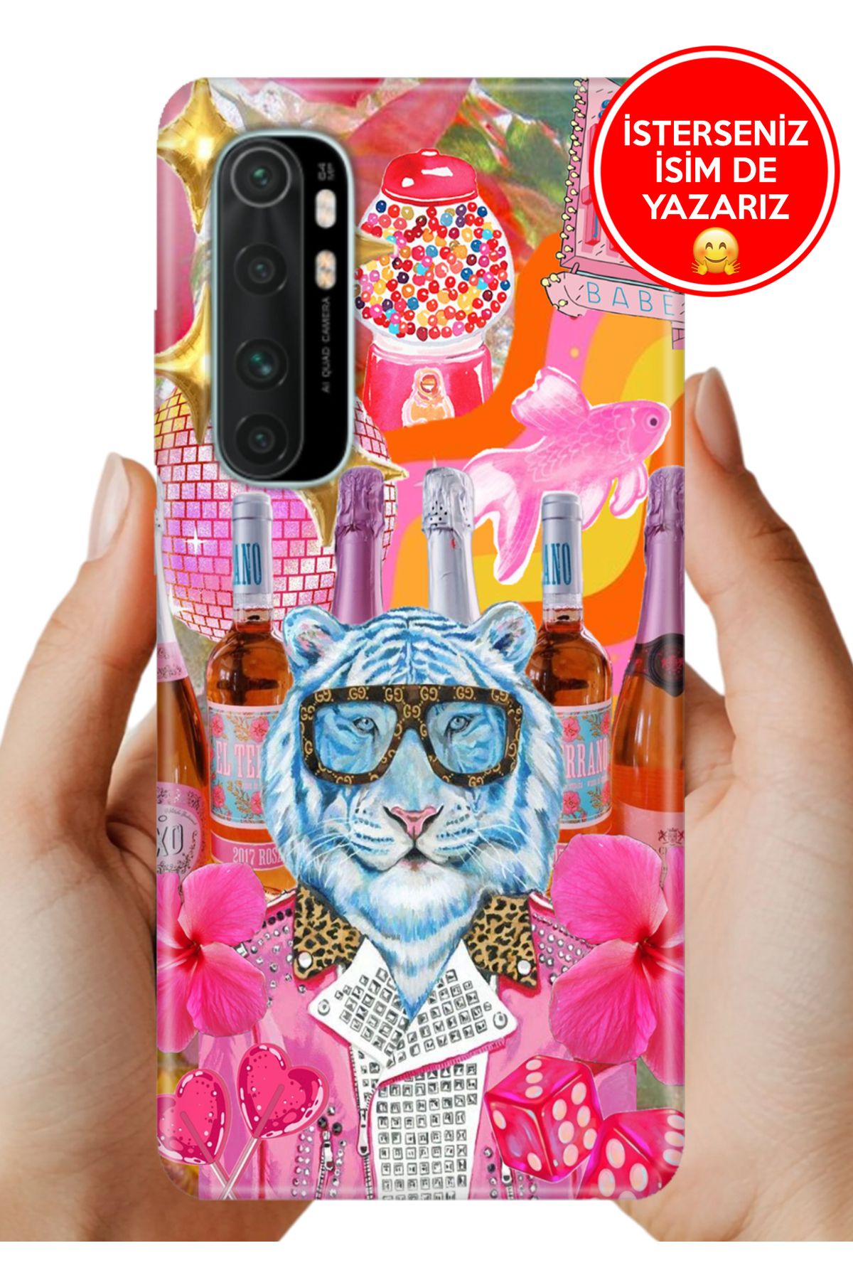 Cekuonline Xiaomi Mi Note 10 Lite Kılıf UvBaskı Özel-Tasarım Silikon Artiz Kaplan