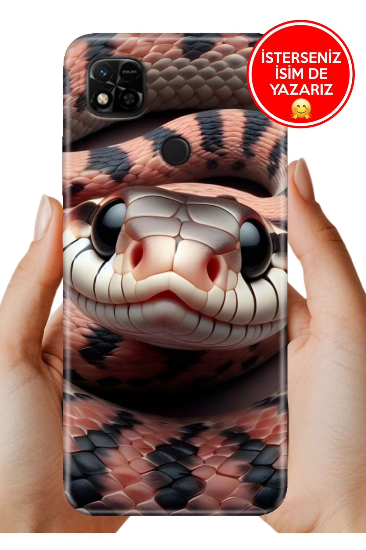 Cekuonline Xiaomi Redmi 10A Kılıf Tam Rubber Esnek Silikon Full Koruma Snake Wall