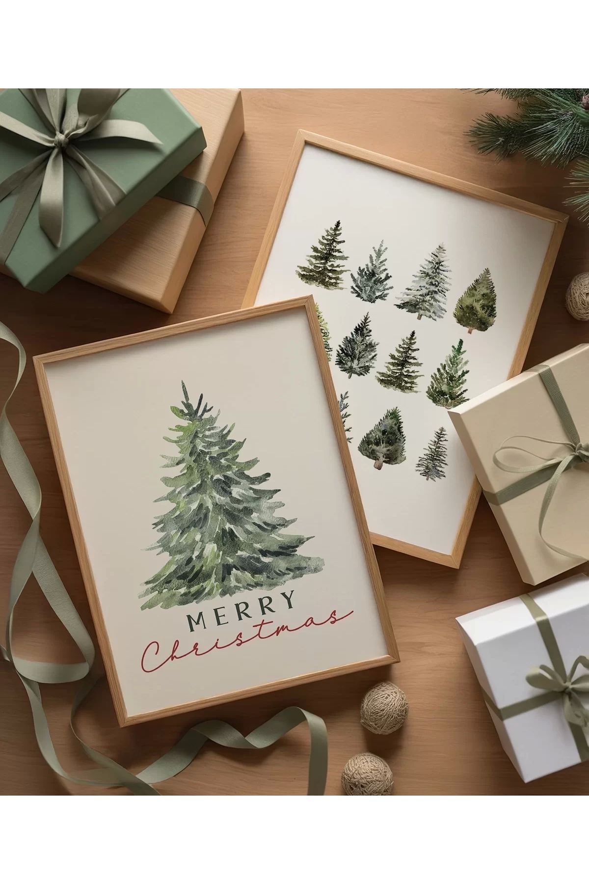 VOGLOO Çerçevesiz Poster Noel Çamı Rüyası 2'li
