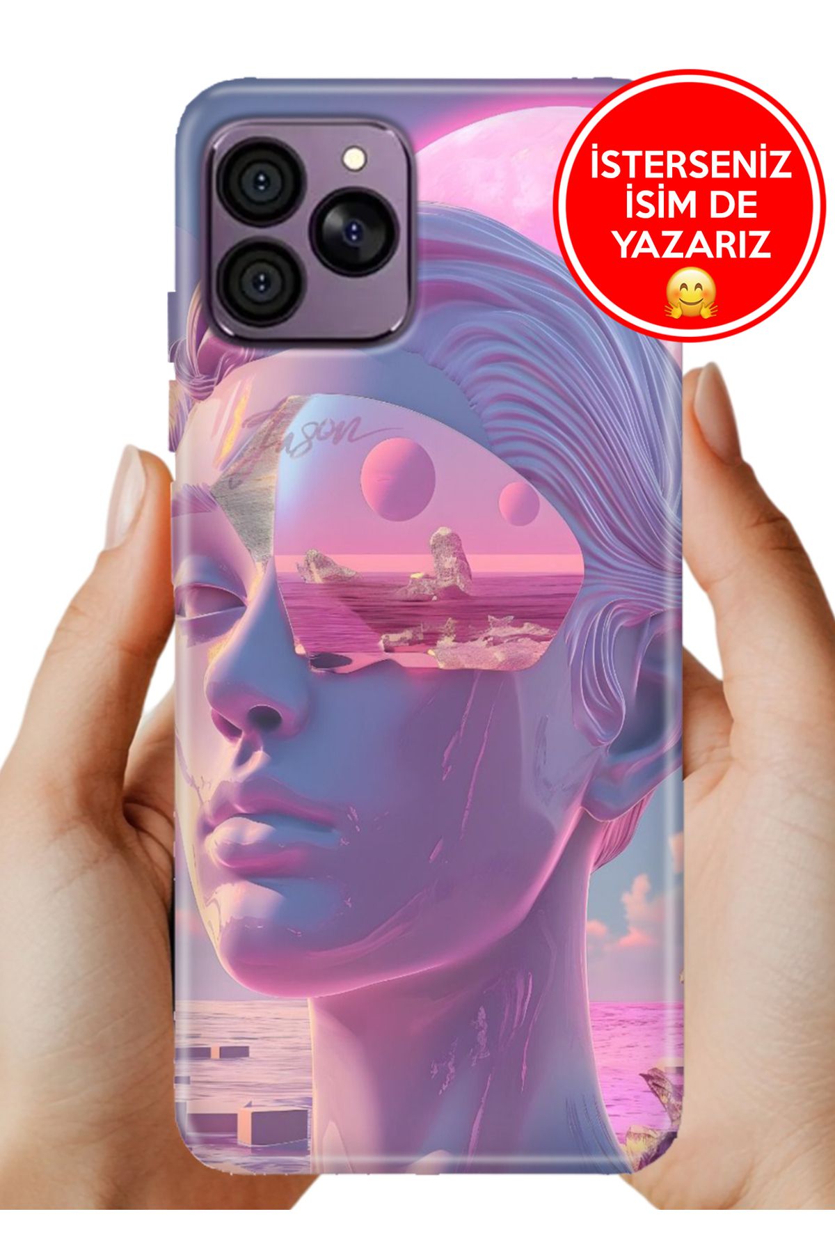 Hikıng A41 Kılıf FullCover Resimli Desenli Silikon Cyber Girl