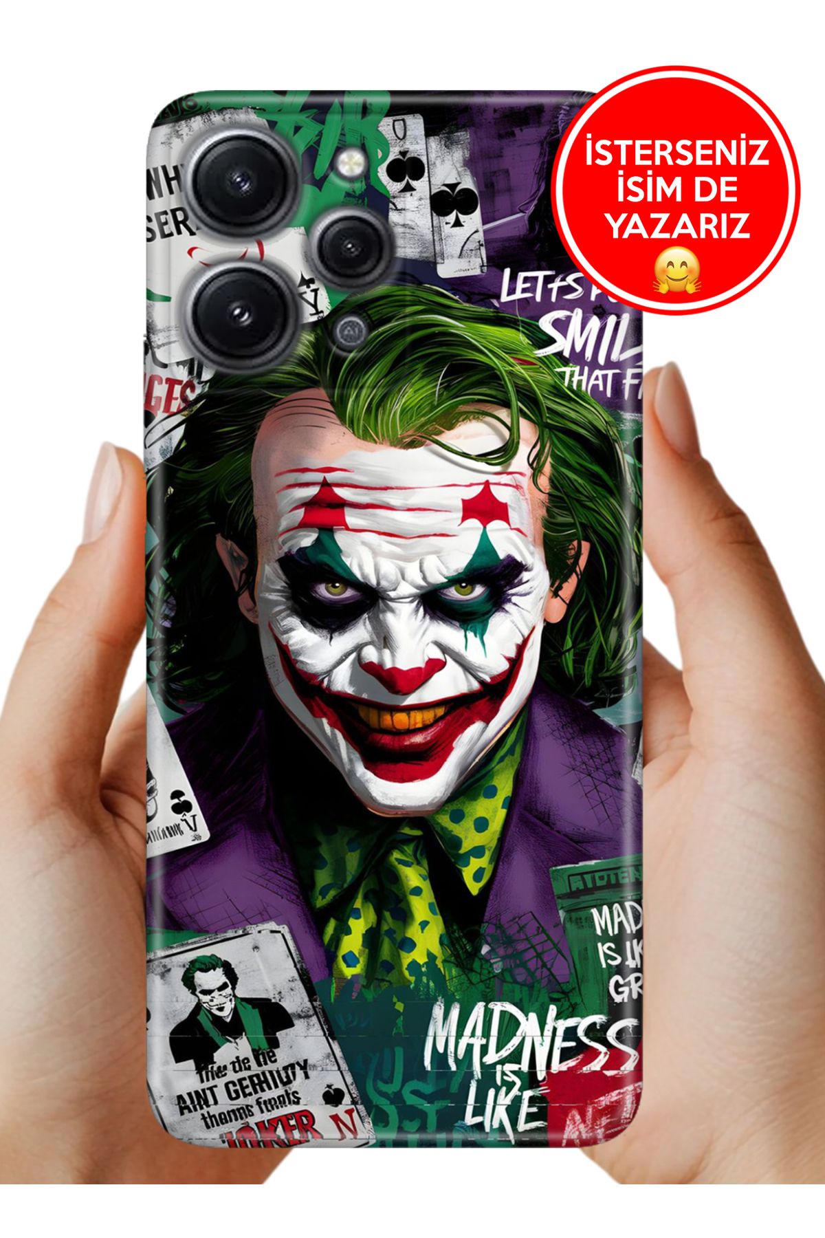 Cekuonline Xiaomi Redmi 12 Kılıf 0.35 mm Resimli Silikon Joker--Smile