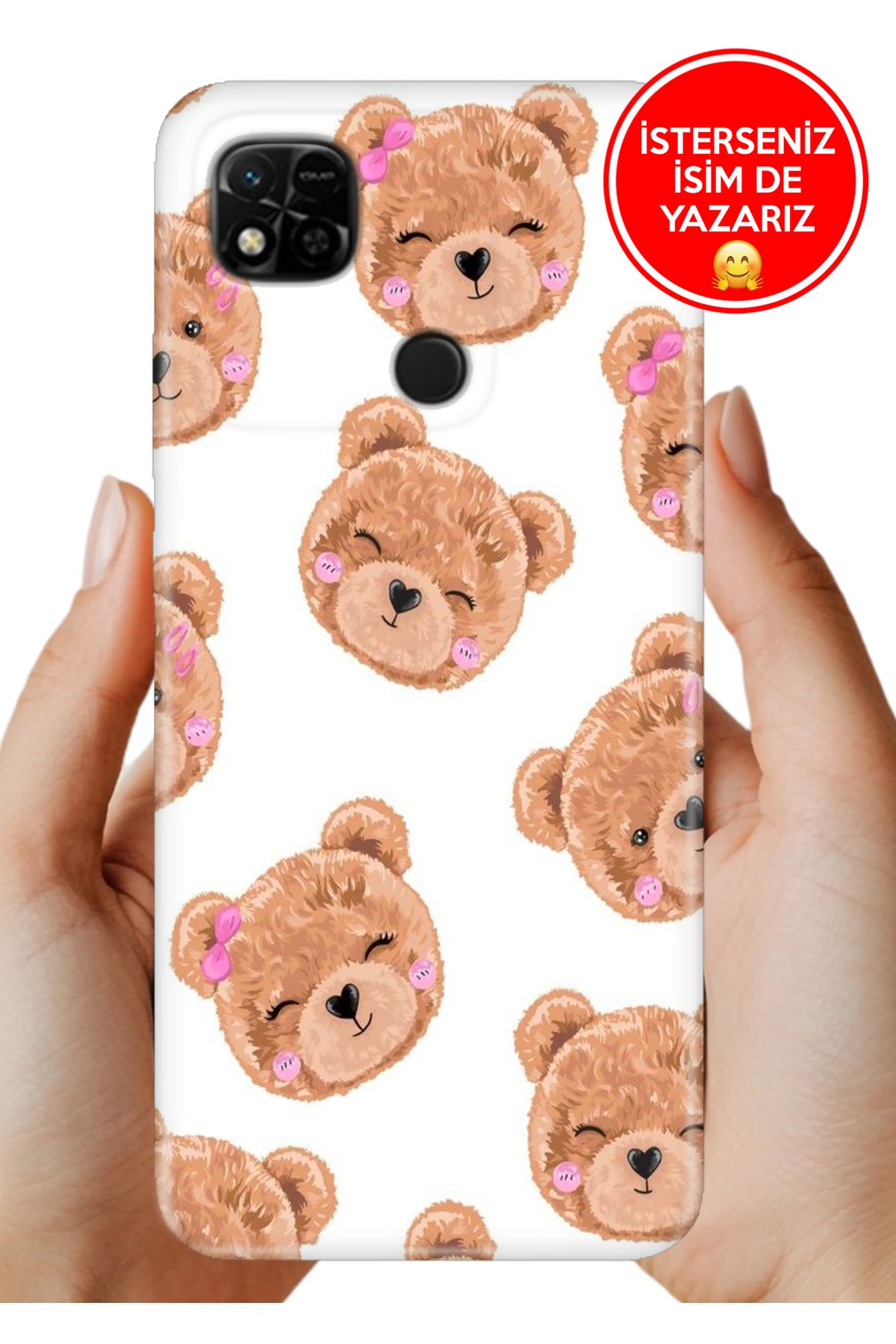Cekuonline Xiaomi Redmi 10A Kılıf Kamera Koruma Vip-Seri Esnek Silikon Minnoş Ayıcık