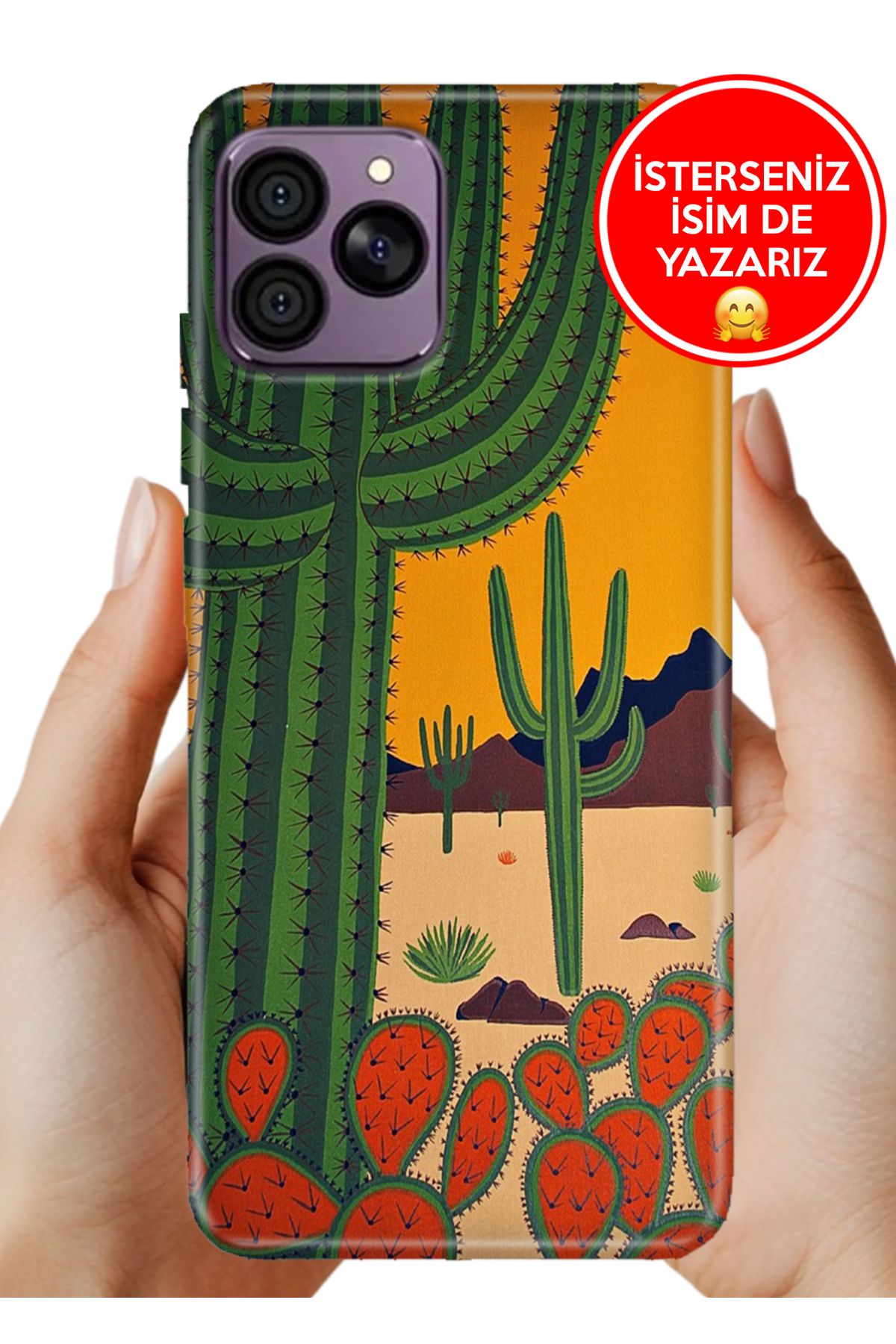 Hikıng A41 Kılıf FullCover Resimli Desenli Silikon Çöl-İklimi