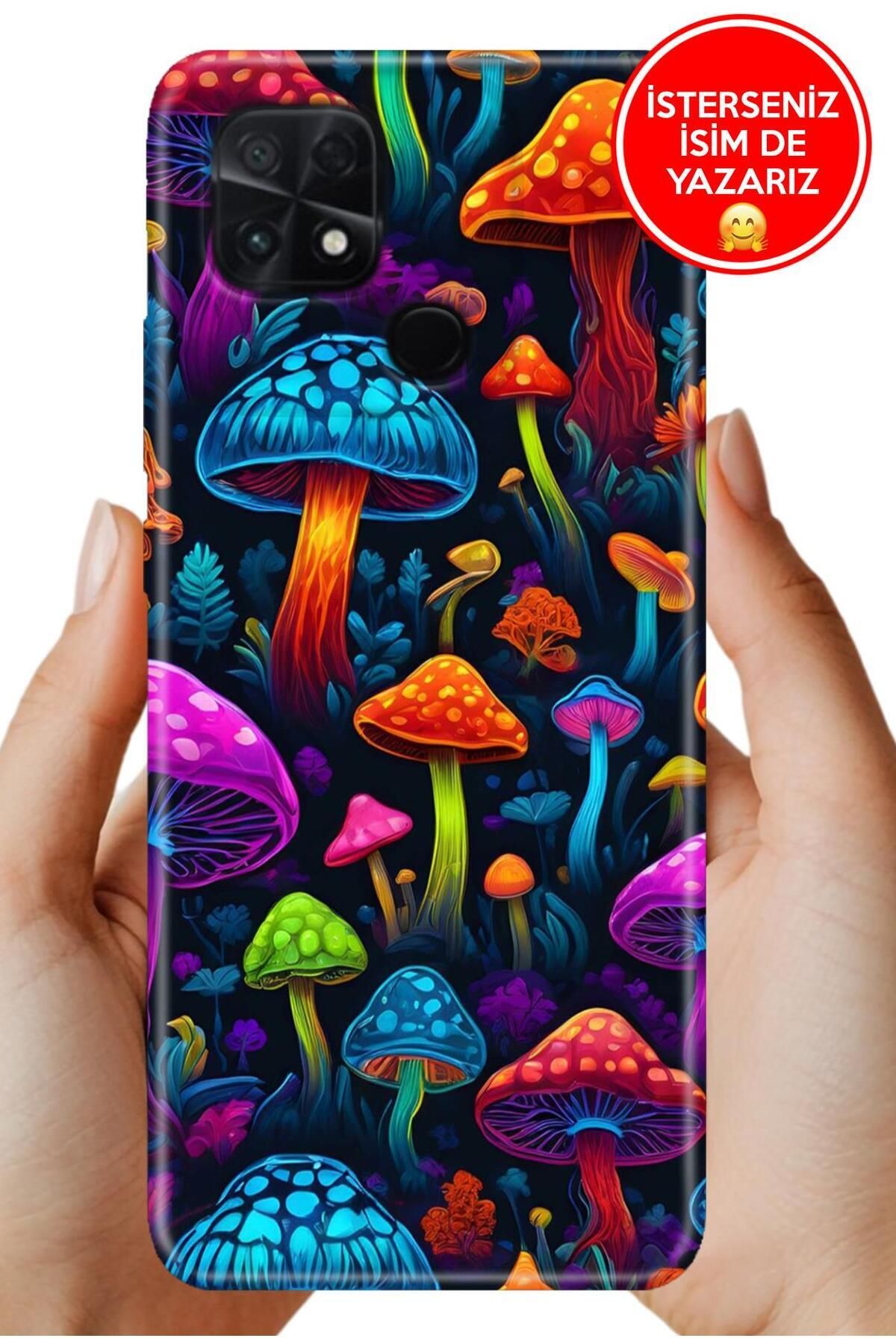 POCO C40 / Xiaomi Poco-C40 Kılıf Baskılı Yerli Üretim Kapak Silikon Mushroom