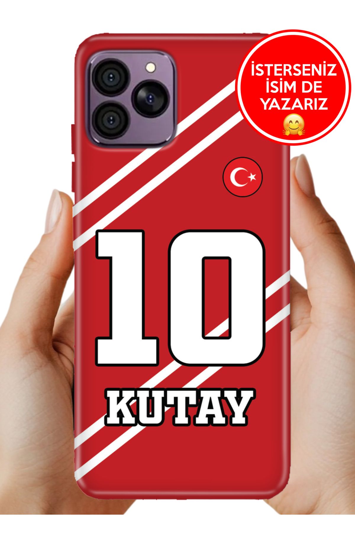 Hikıng A41 Kılıf Kişiye Özel İsim Yazılı Forma Tasarım Silikon Çapraz Çizgili