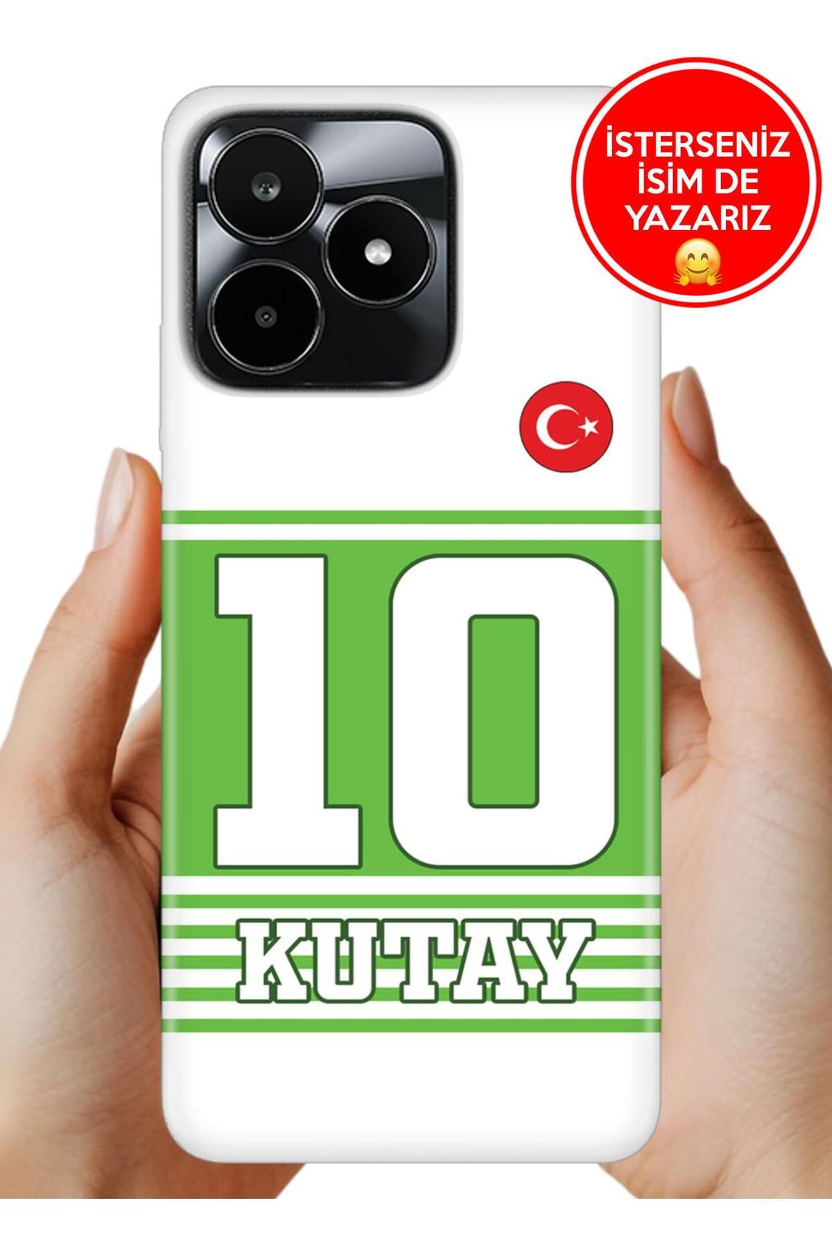 realme C53 Kılıf Kişiye Özel İsim Yazılı Forma Tasarım Silikon Yatay Çizgili