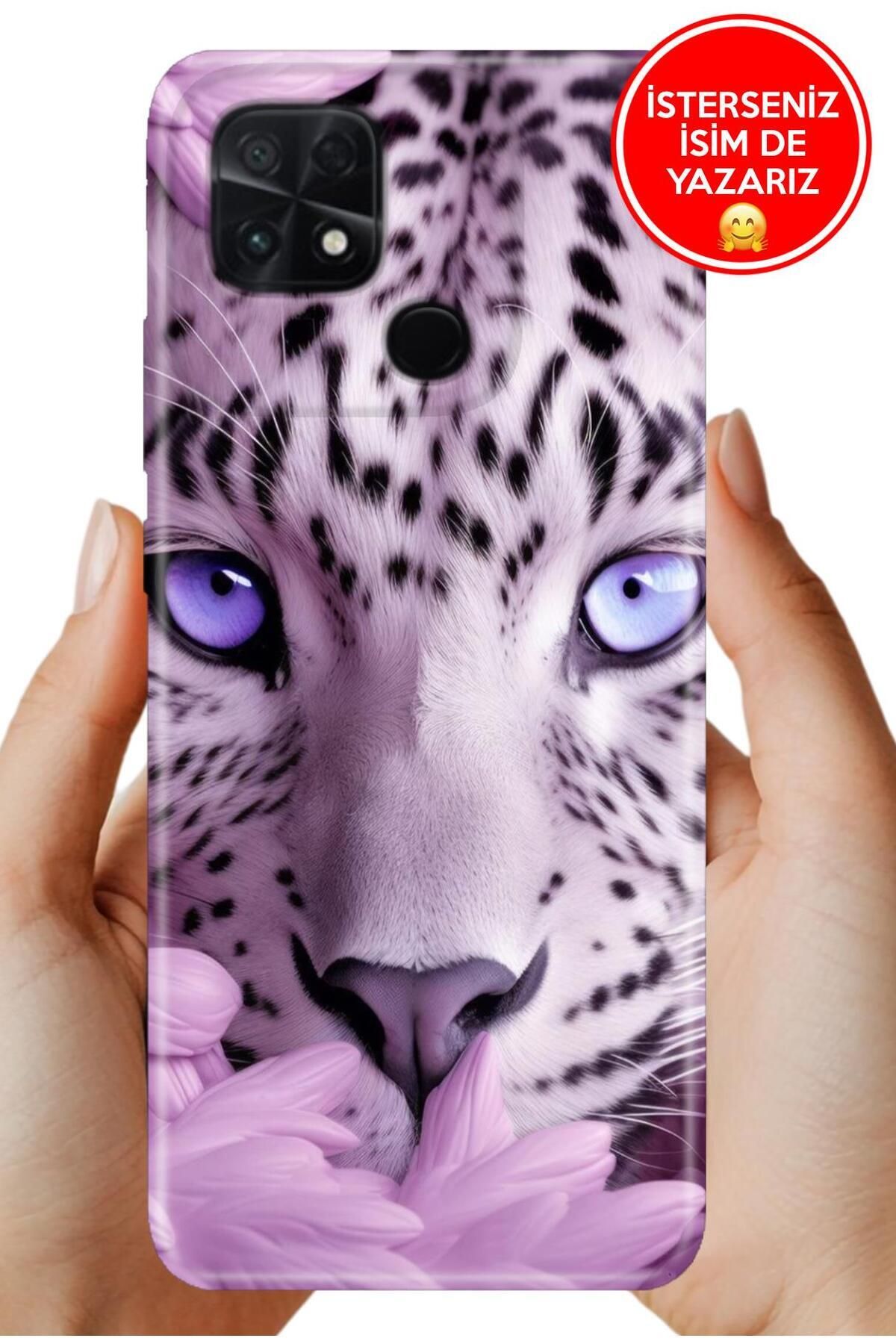 POCO C40 / Xiaomi Poco-C40 Kılıf Cekuform Desenli Esnek Kapak Beyaz Kaplan