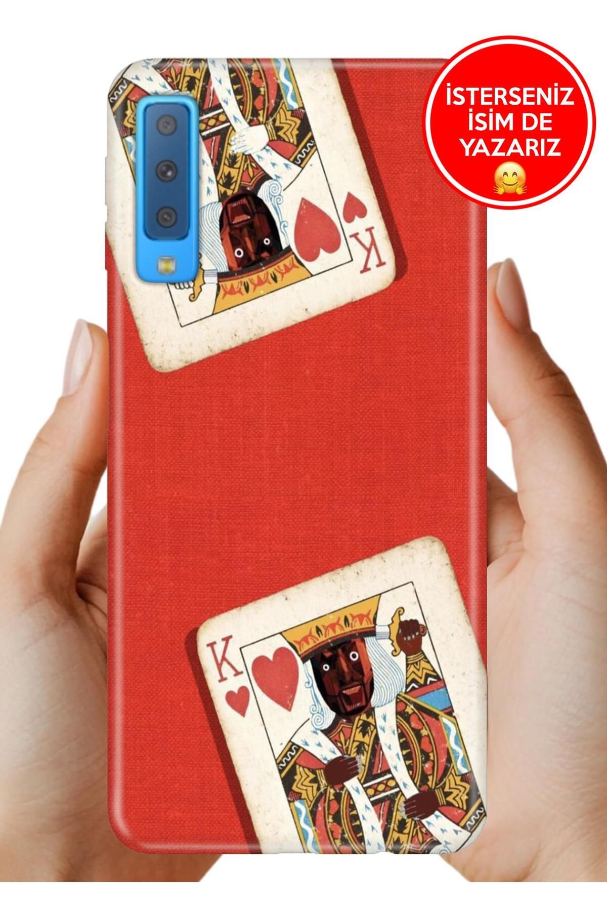 Cekuonline Samsung Galaxy A7 2018 Kılıf Desenli Baskılı Kamera Korumalı ZRR Silikon King OFF