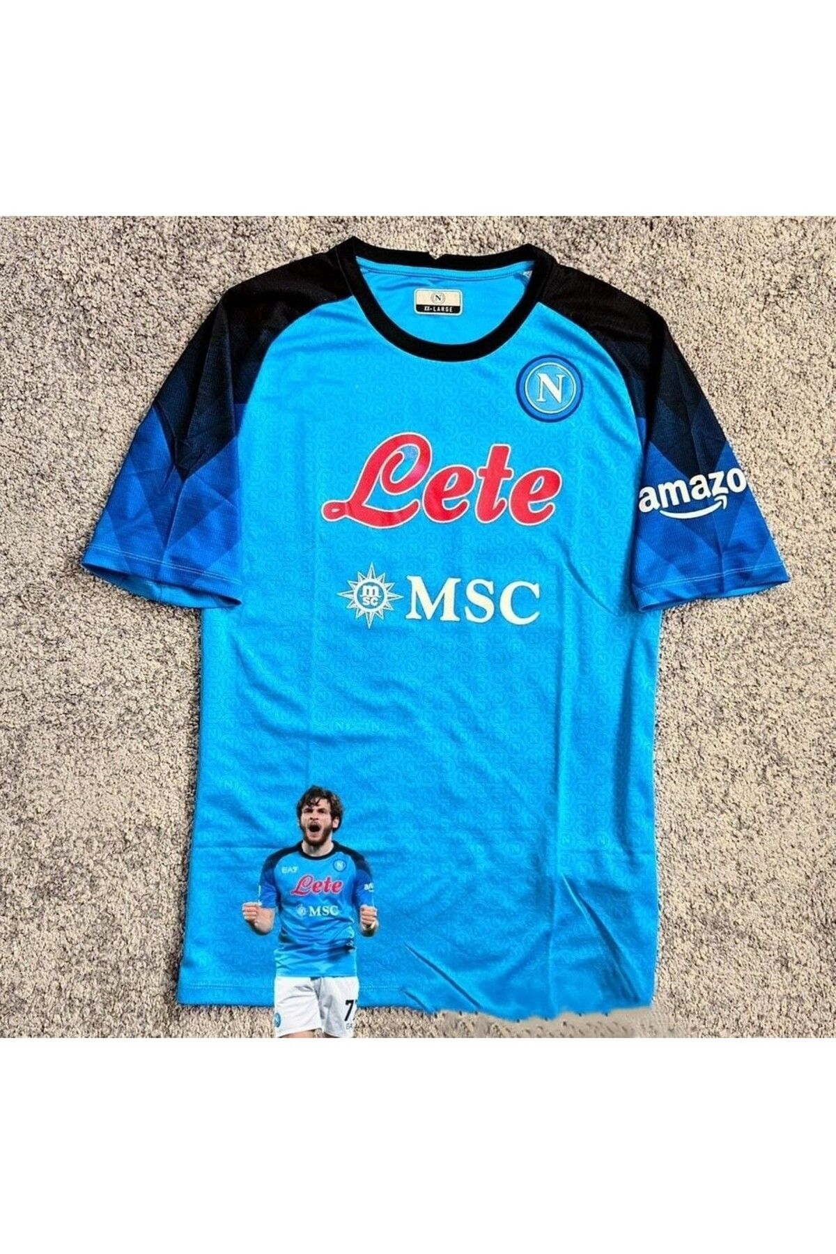 kombinezyum 2023/24 Yeni Sezon Napoli Kvaratskhelıa Iç Saha Forması