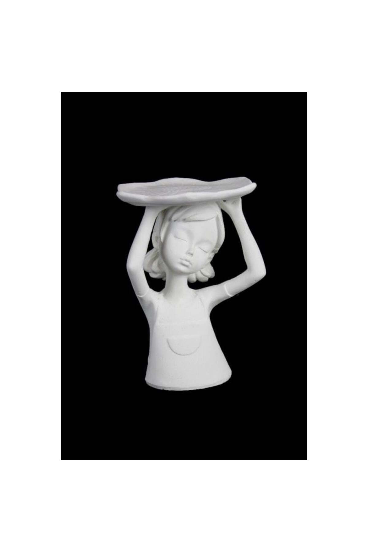 Hobi&Polyester Atölyesi HYK571 - KAFASINDA TEPSİ TUTAN KIZ 20X15 CM
