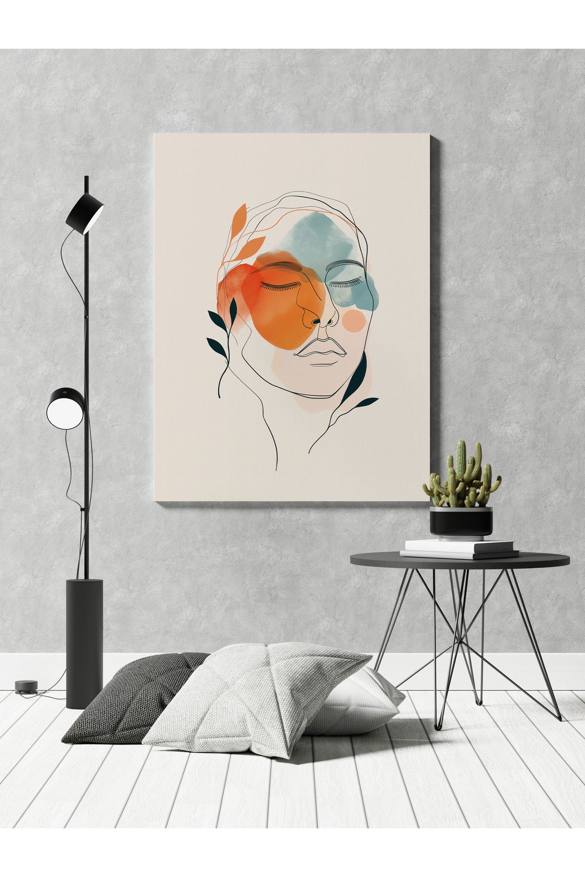 titer %100 Pamuklu Kanvas Tablo - Moder Soyut UV Baskı Poster (2,5x2,5 cm, Fırınlanmış Şase)