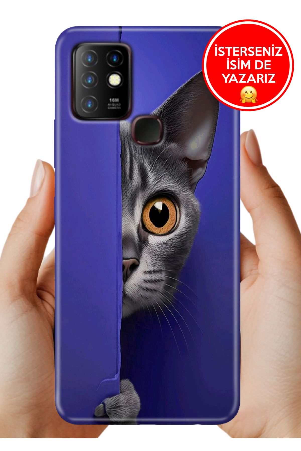 Cekuonline İnfinix Hot 10 Kılıf 0.35 mm Resimli Silikon Kedim