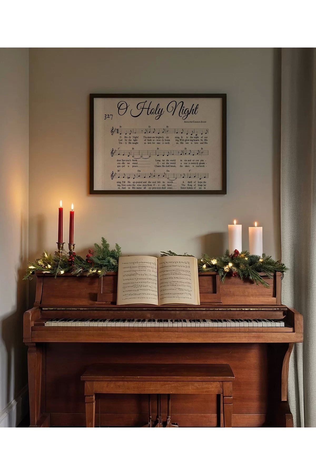VOGLOO Çerçevesiz Poster O Holy Night Müzik Notası