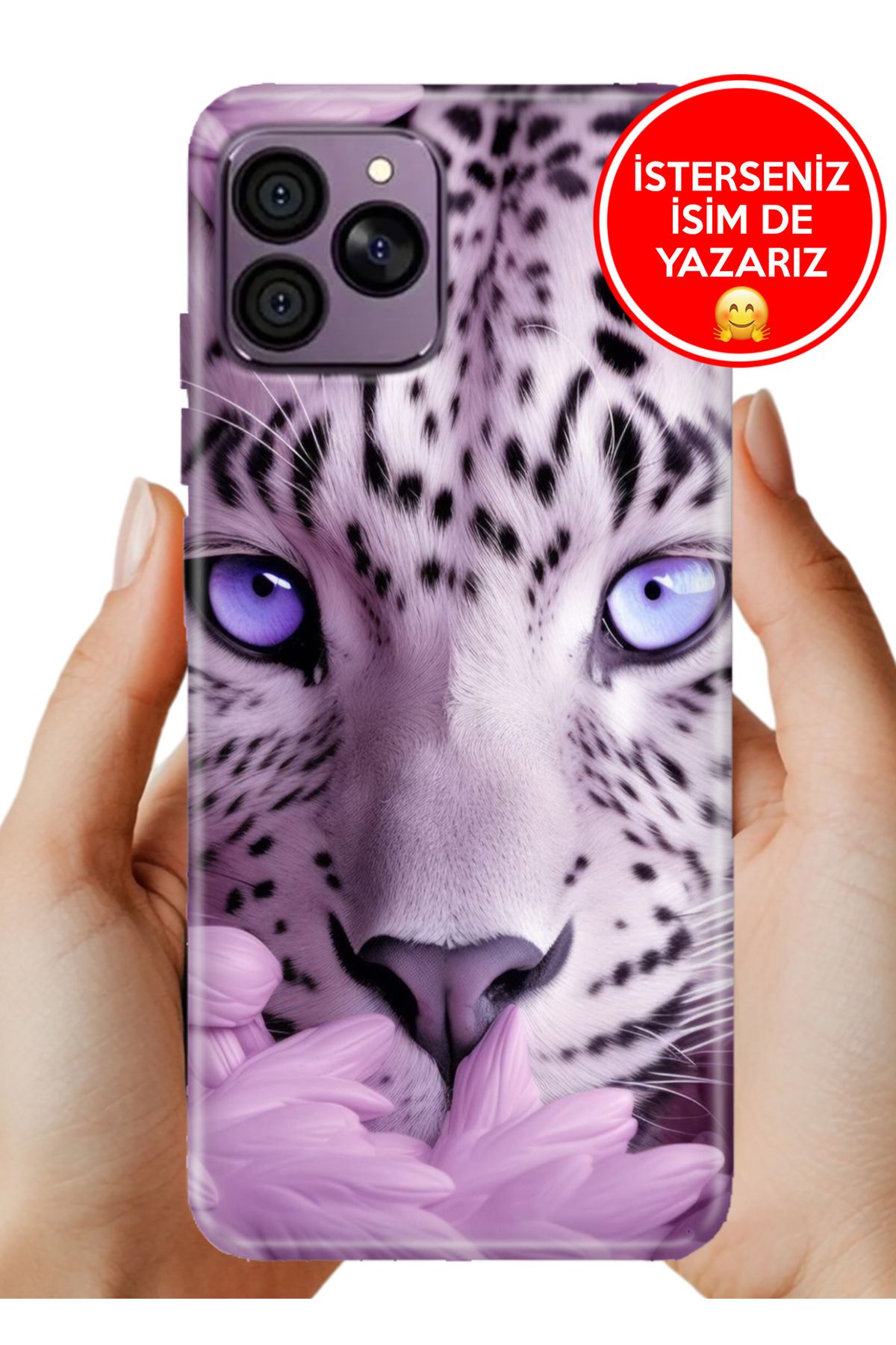 Hikıng A41 Kılıf Trend Desenli Esnek Kapak Beyaz Kaplan