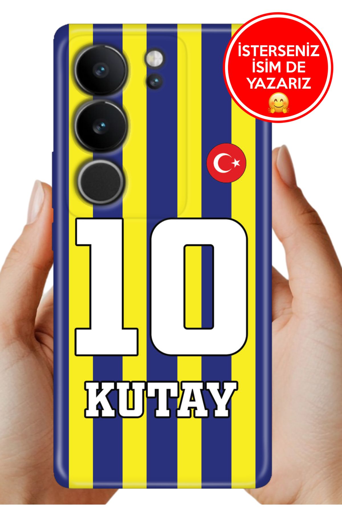 Cekuonline Vivo V29 5G Kılıf Kişiye Özel İsim Yazılı Forma Tasarım Silikon Çubuklu