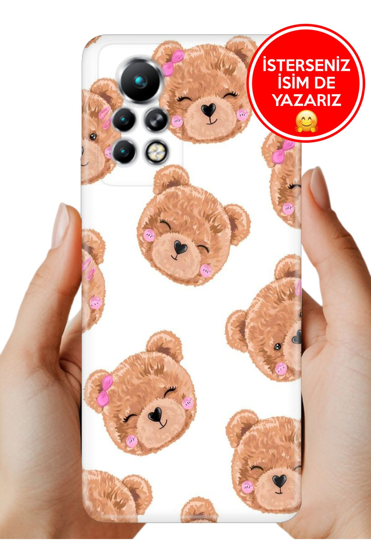 Cekuonline İnfinix Note 11 Pro X697 Kılıf Kamera Koruma Vip-Seri Esnek Silikon Minnoş Ayıcık
