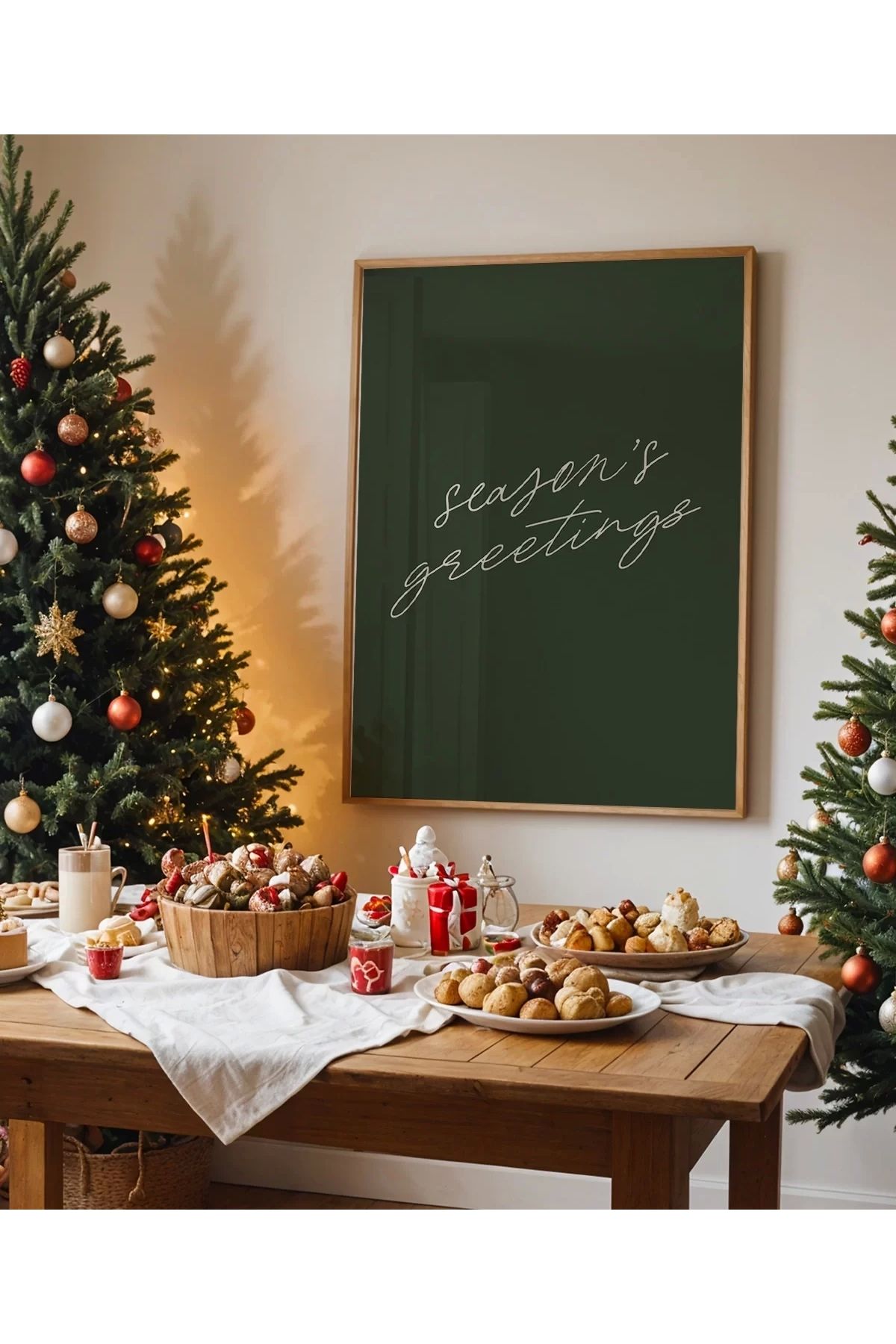 VOGLOO Çerçevesiz Poster Season's Greetings Yılbaşı