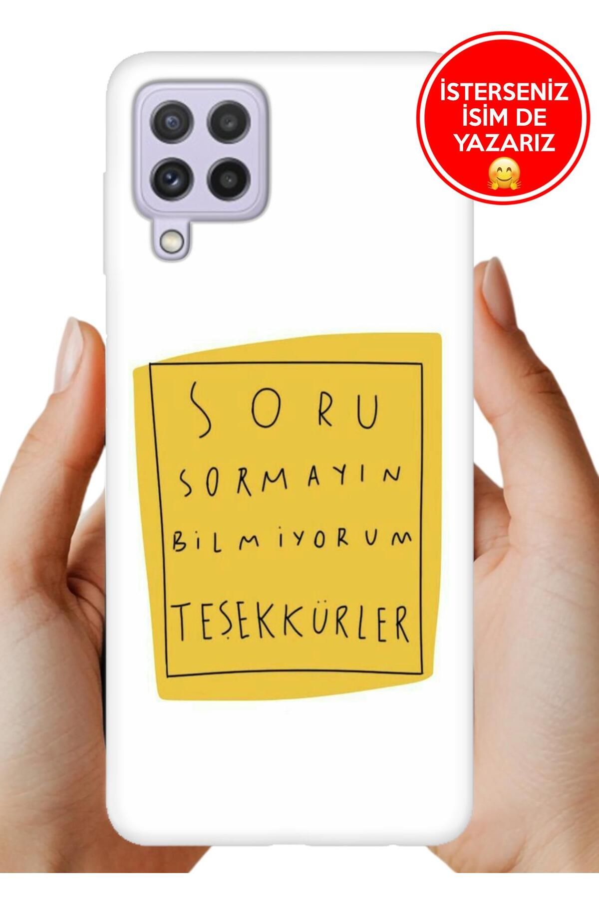 Cekuonline Samsung A22 Kılıf Tam Rubber Esnek Silikon Full Koruma Soru Sormayın