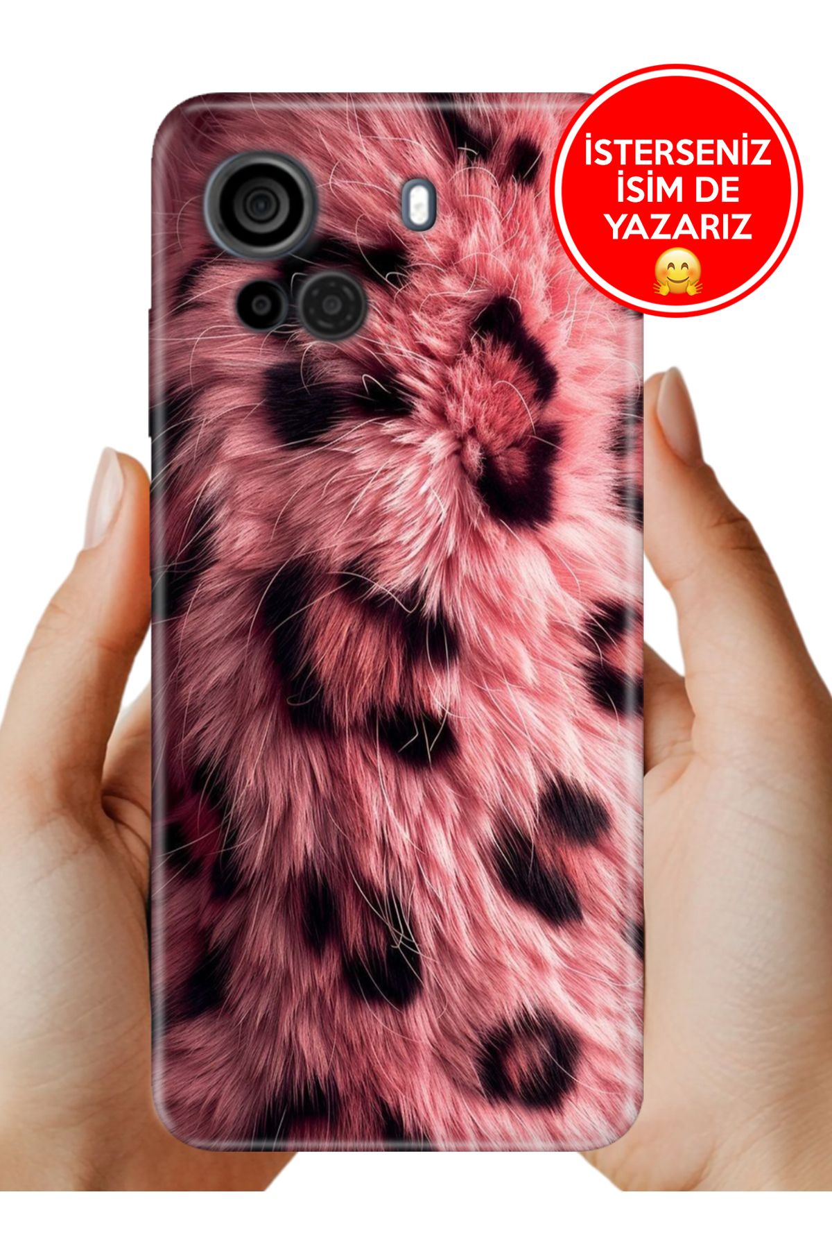 Cekuonline Casper Via F30 4G / 4.5G Kılıf Desenli İsimli / İsimsiz Silikon Pembe Çitah
