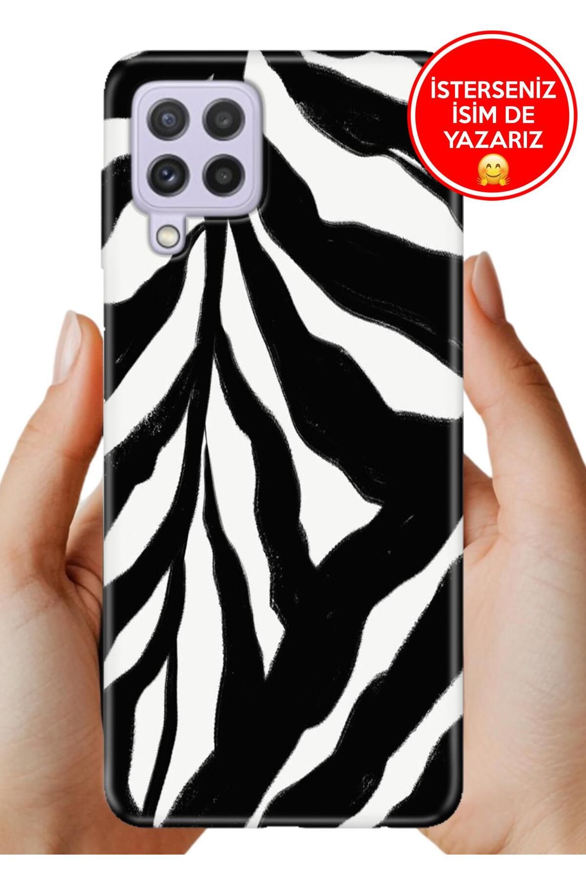 Cekuonline Samsung A22 Kılıf Desenli Baskılı Kamera Korumalı Silikon MyZebra
