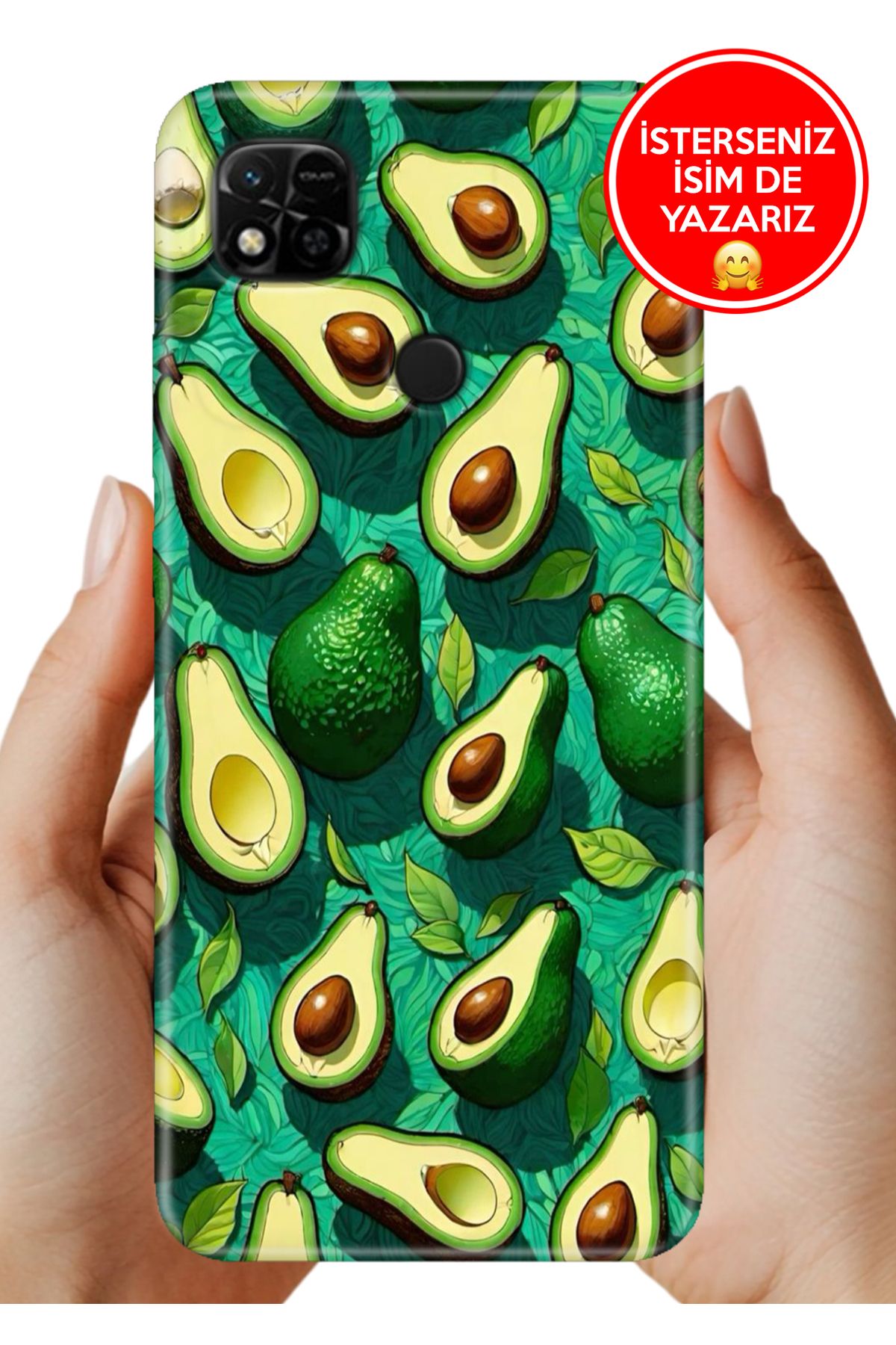 Cekuonline Xiaomi Redmi 10A Kılıf Desenli Baskılı Kamera Korumalı ZRR Silikon Avocados