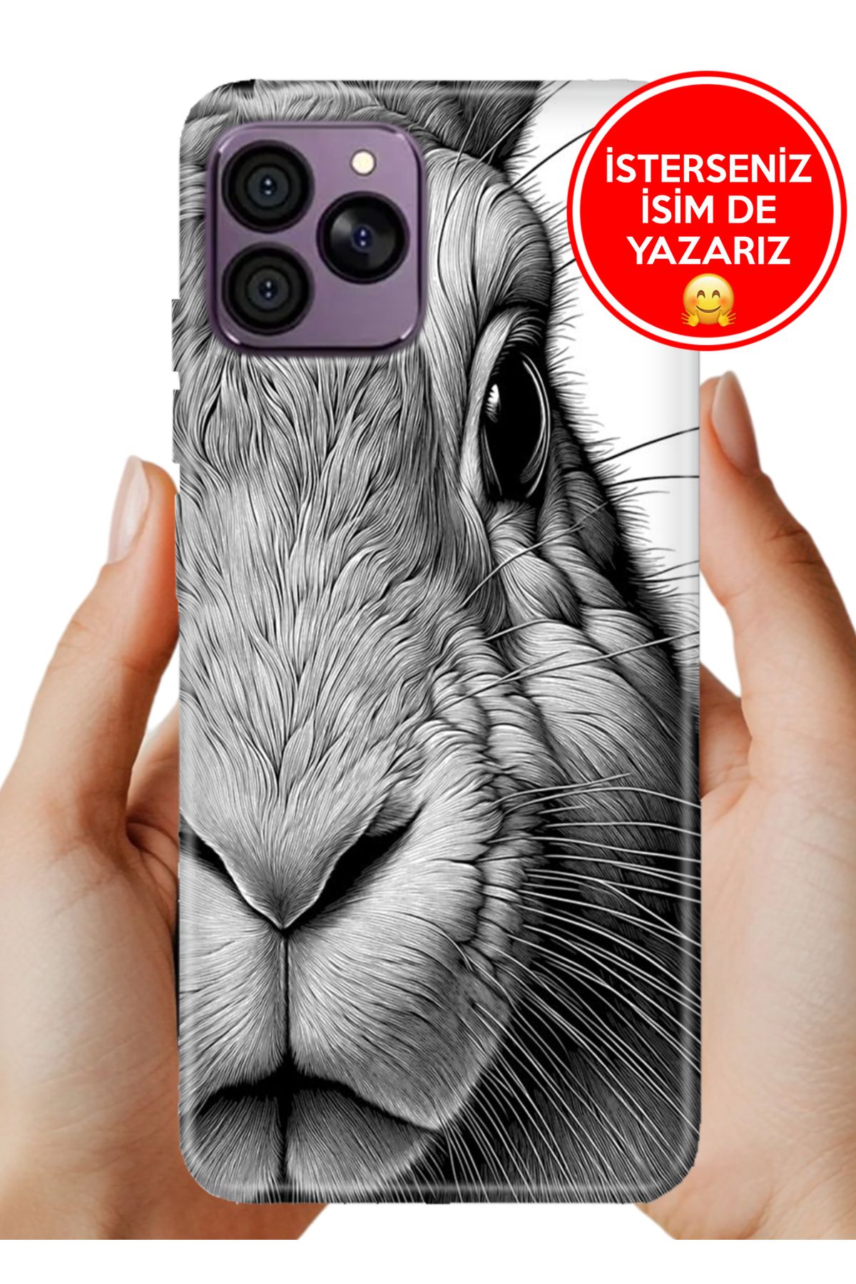 Hikıng A41 Kılıf Desenli Baskılı Kamera Korumalı ZRR Silikon Çizim Tavşan