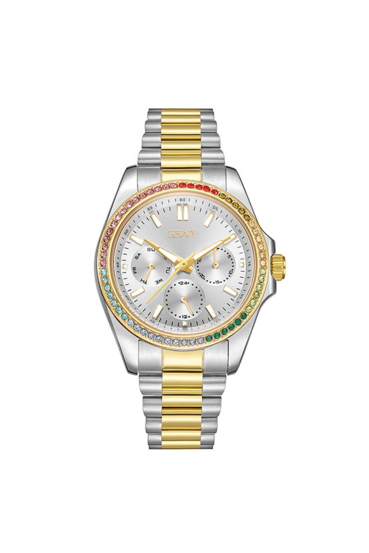 ECSTACY-Women's Multi Function Silver Dial Watch - E23615-TBTS 1