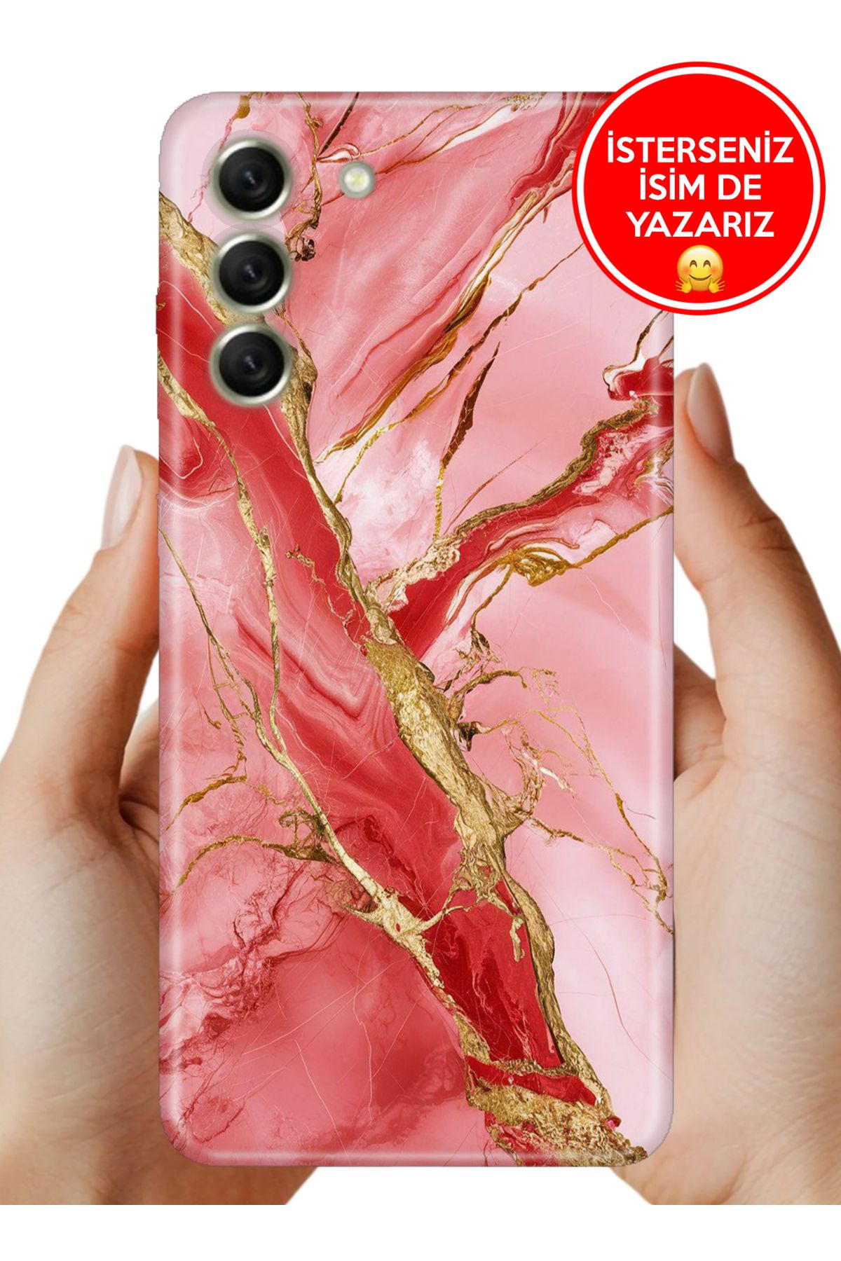 Cekuonline Samsung Galaxy S21 FE Kılıf Desenli İsimli / İsimsiz Silikon Pembemermer 32