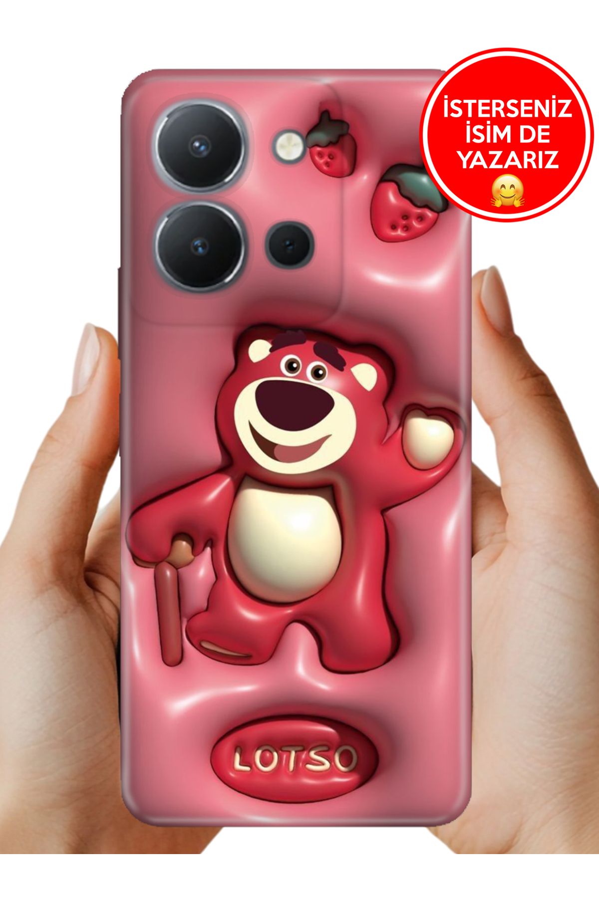 Cekuonline Vivo Y36 Uyumlu Kılıf Desenli Baskılı Kamera Korumalı ZRR Silikon Lotso