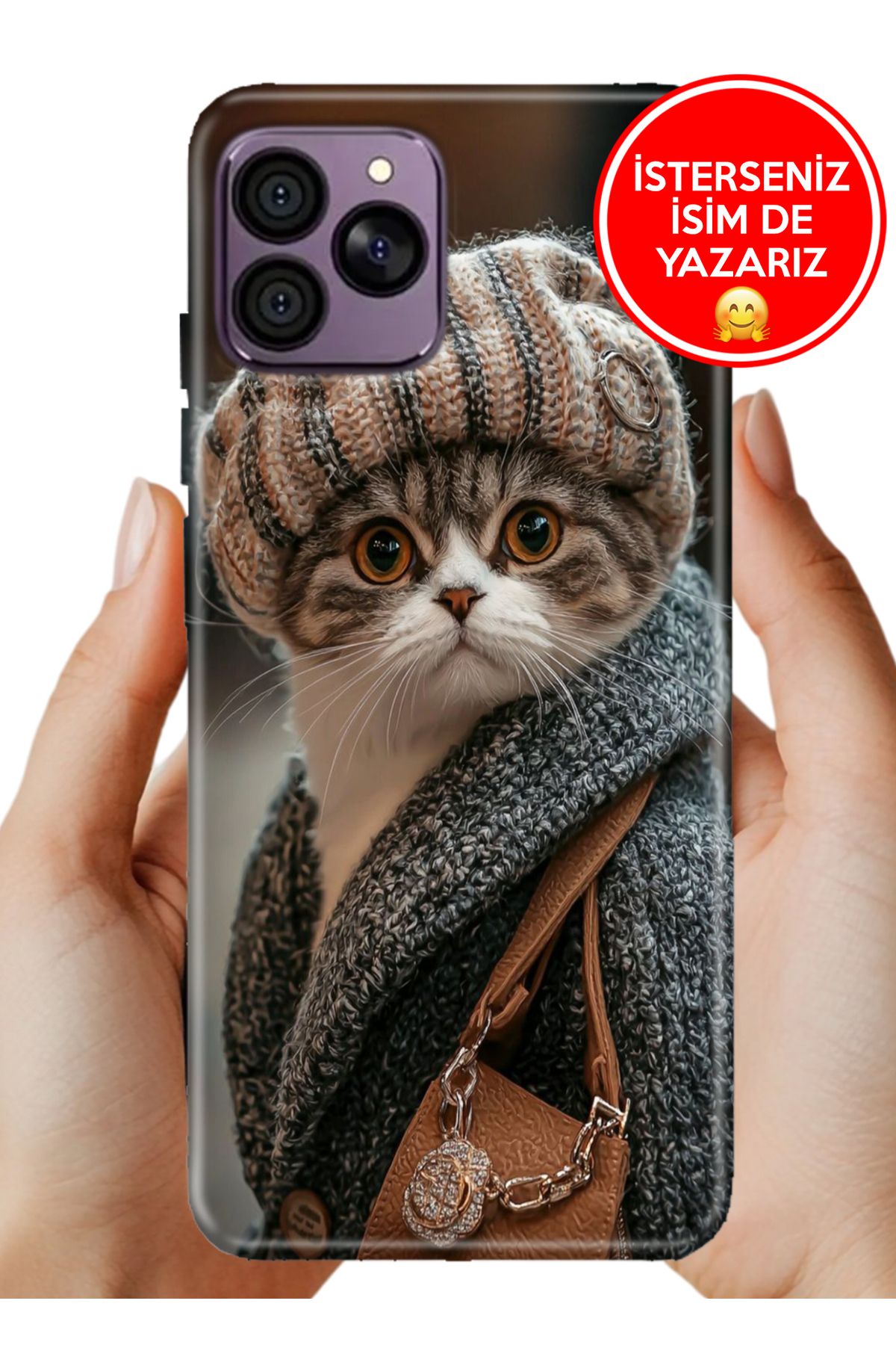 Hikıng A41 Kılıf Desenli Baskılı Kamera Korumalı ZRR Silikon Parisli Kedi