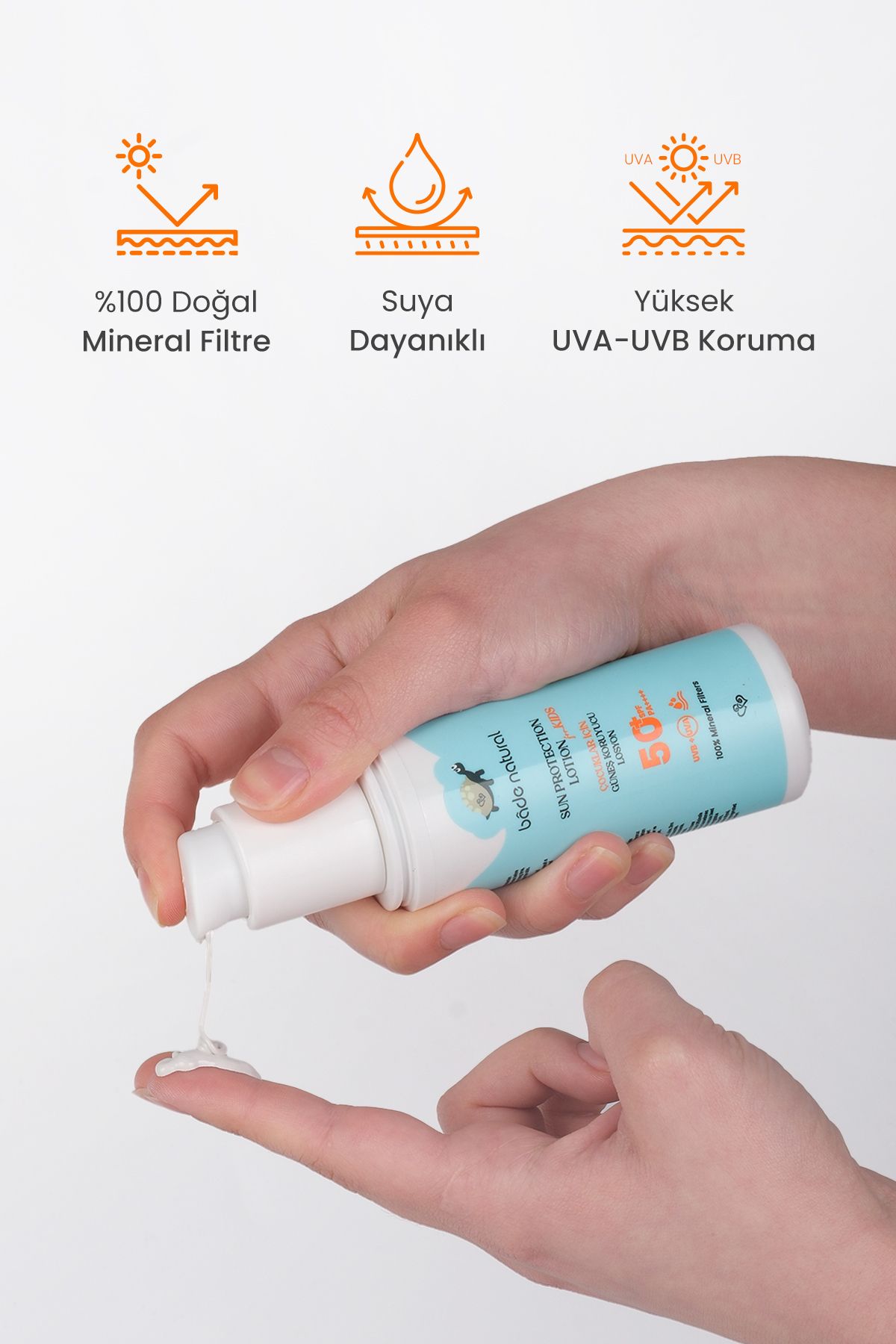 کرم ضد آفتاب کودک دخترانه و پسرانه بچگانه 100 ٪ طبیعی 50+ SPF محافظت شده بالای از لوسیون مواد معدنی میل Bade Natural